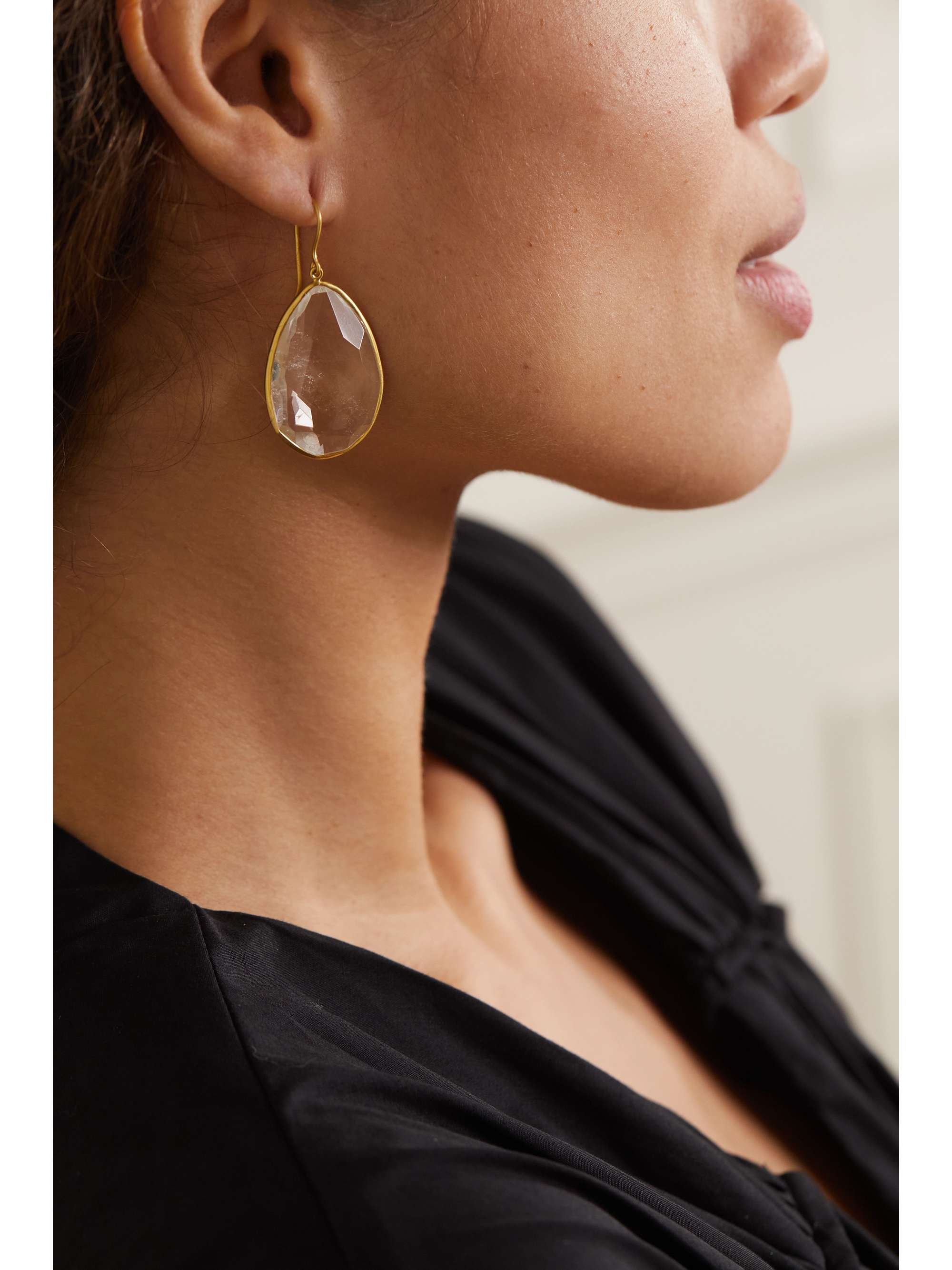 PIPPA SMALL 18-karat gold quartz earrings