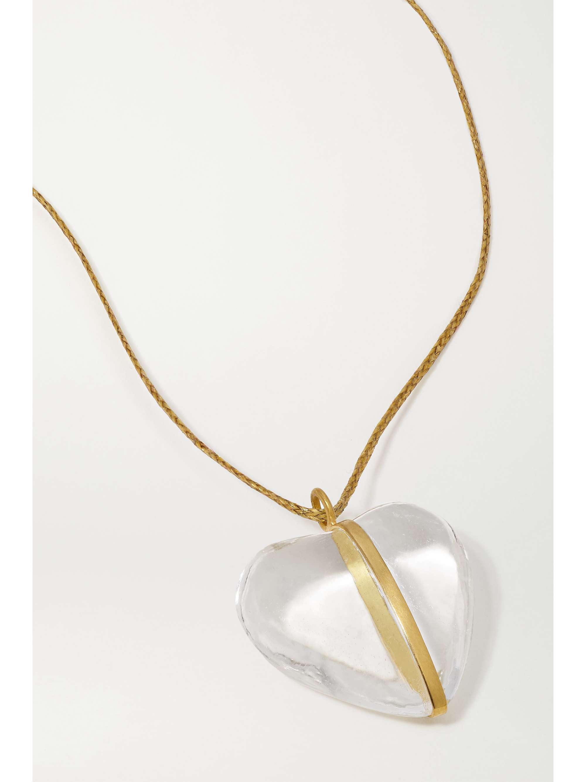 PIPPA SMALL 18-karat gold, cord and crystal necklace