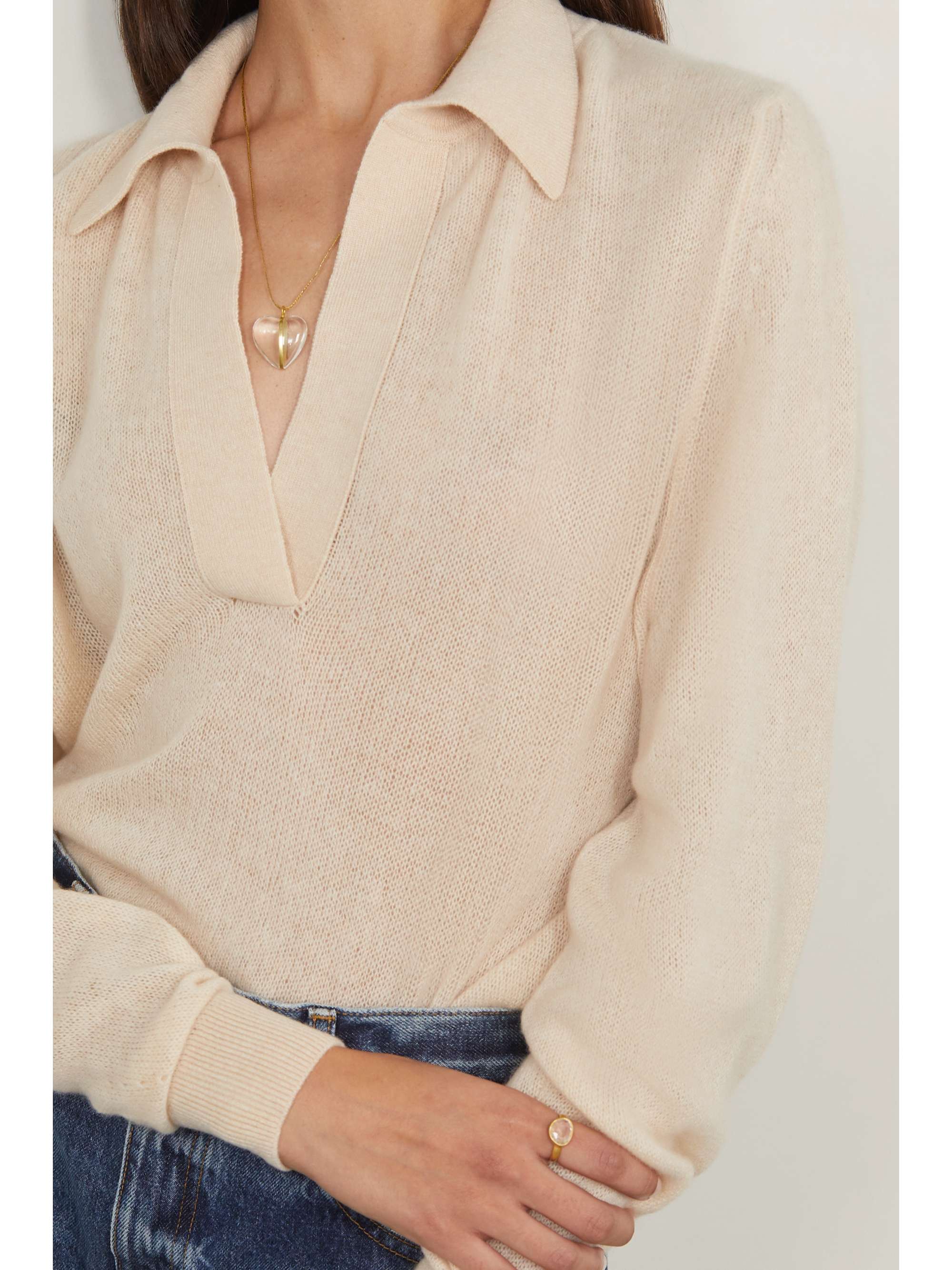 PIPPA SMALL 18-karat gold, cord and crystal necklace