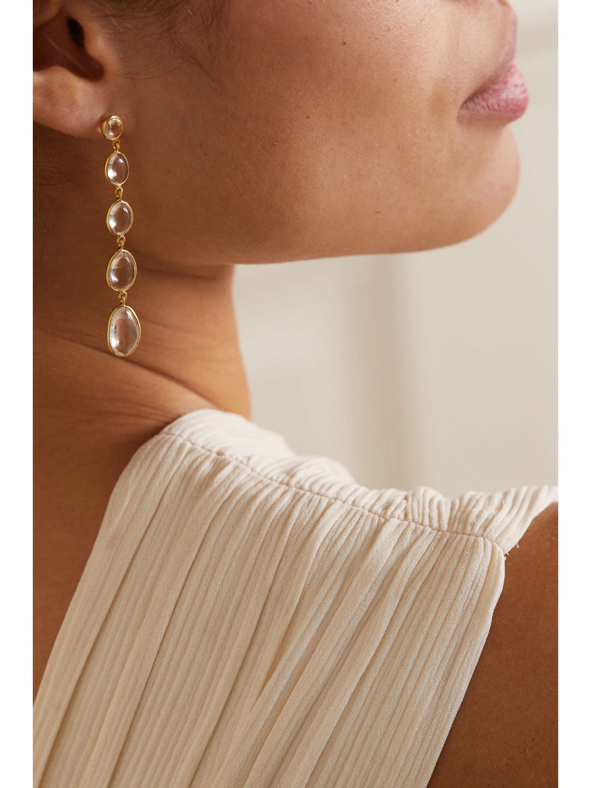 PIPPA SMALL 18-karat gold quartz earrings