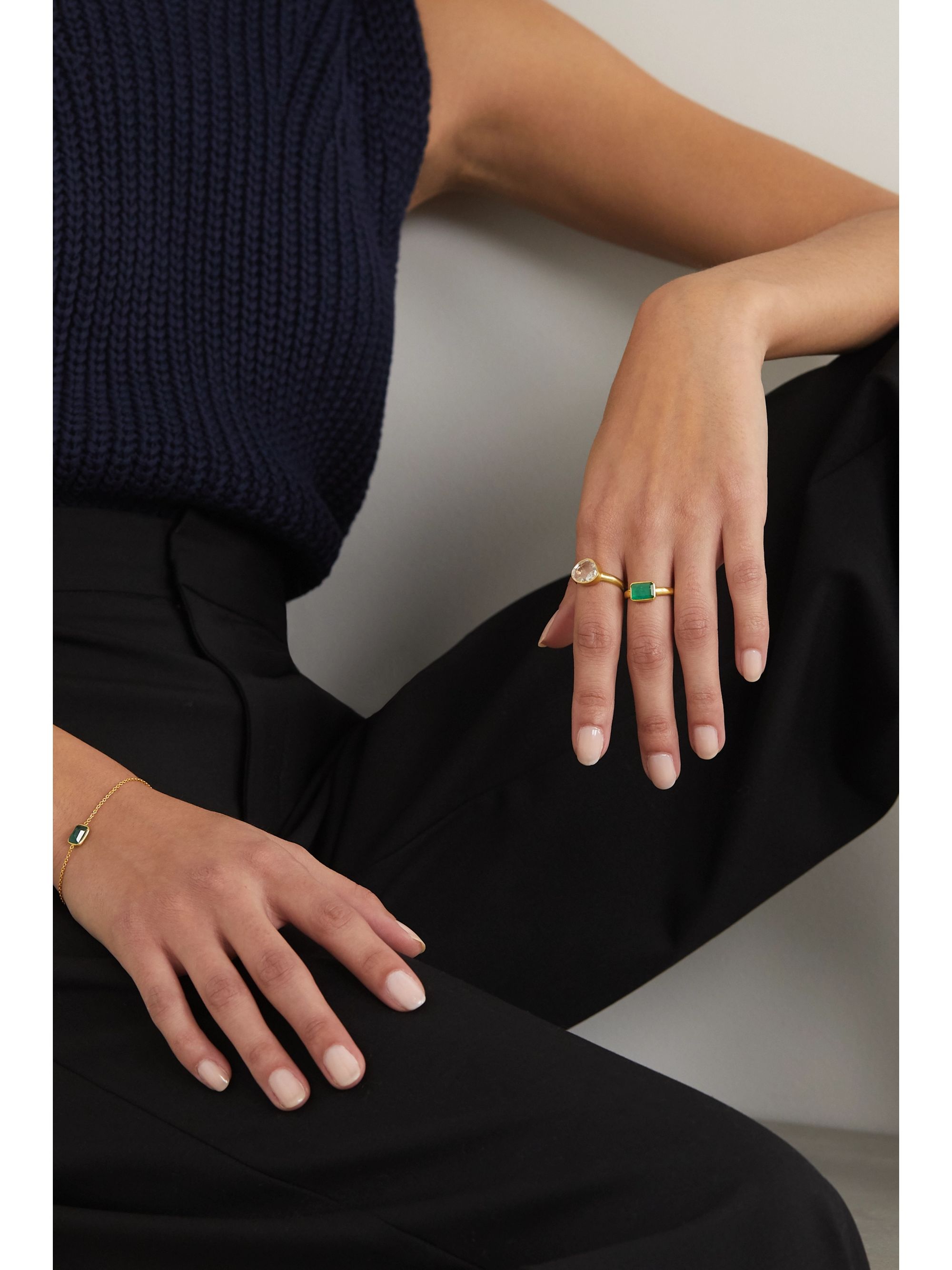 金色18k 黄金锂紫玉戒指 Net A Porter Pippa Small Net A Porter