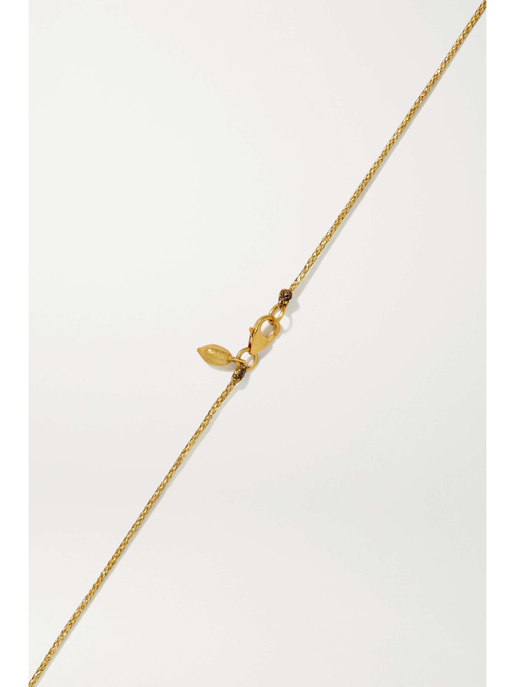 PIPPA SMALL 18-karat gold, cord and quartz necklace
