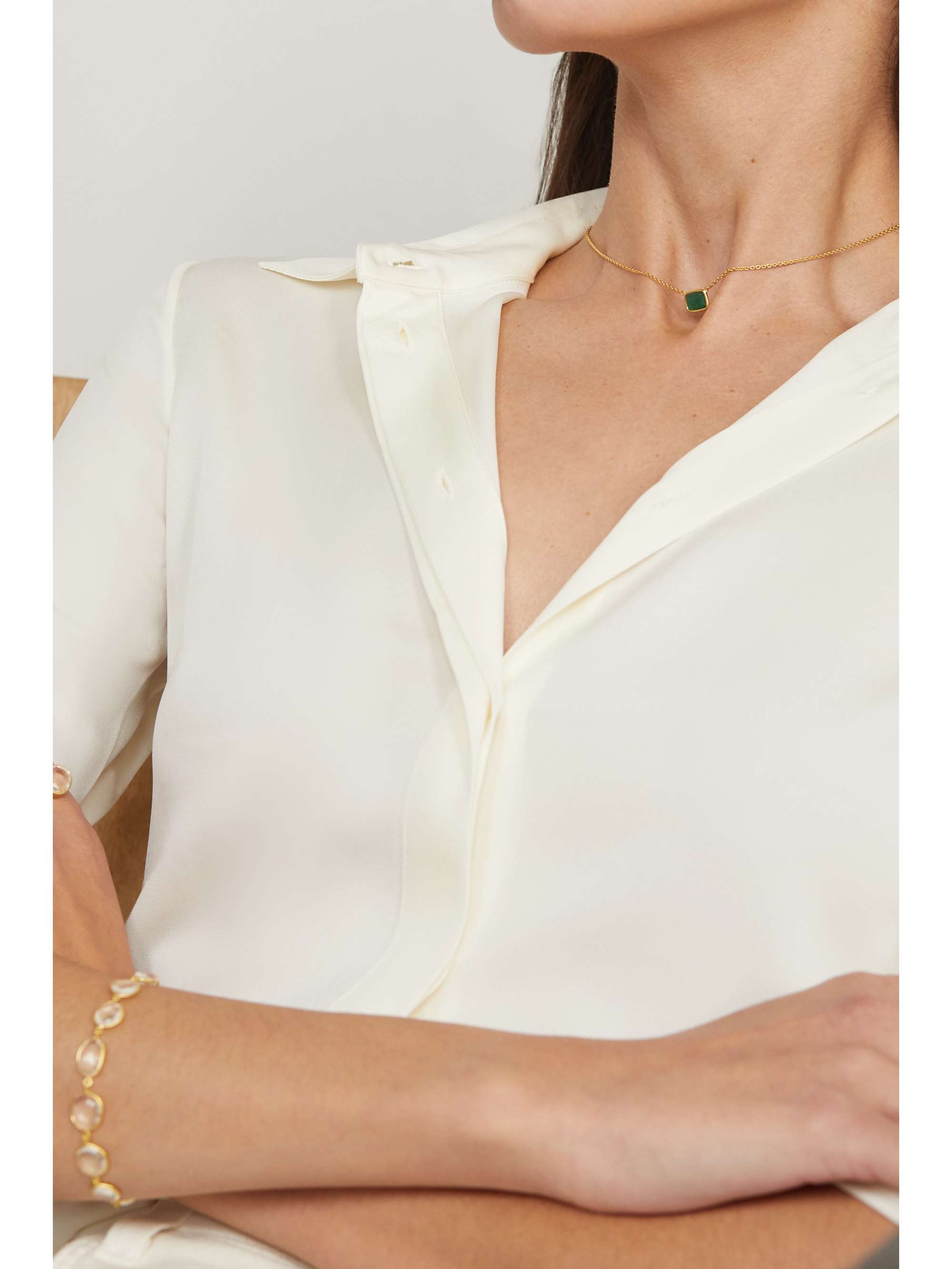 PIPPA SMALL 18-karat gold emerald necklace