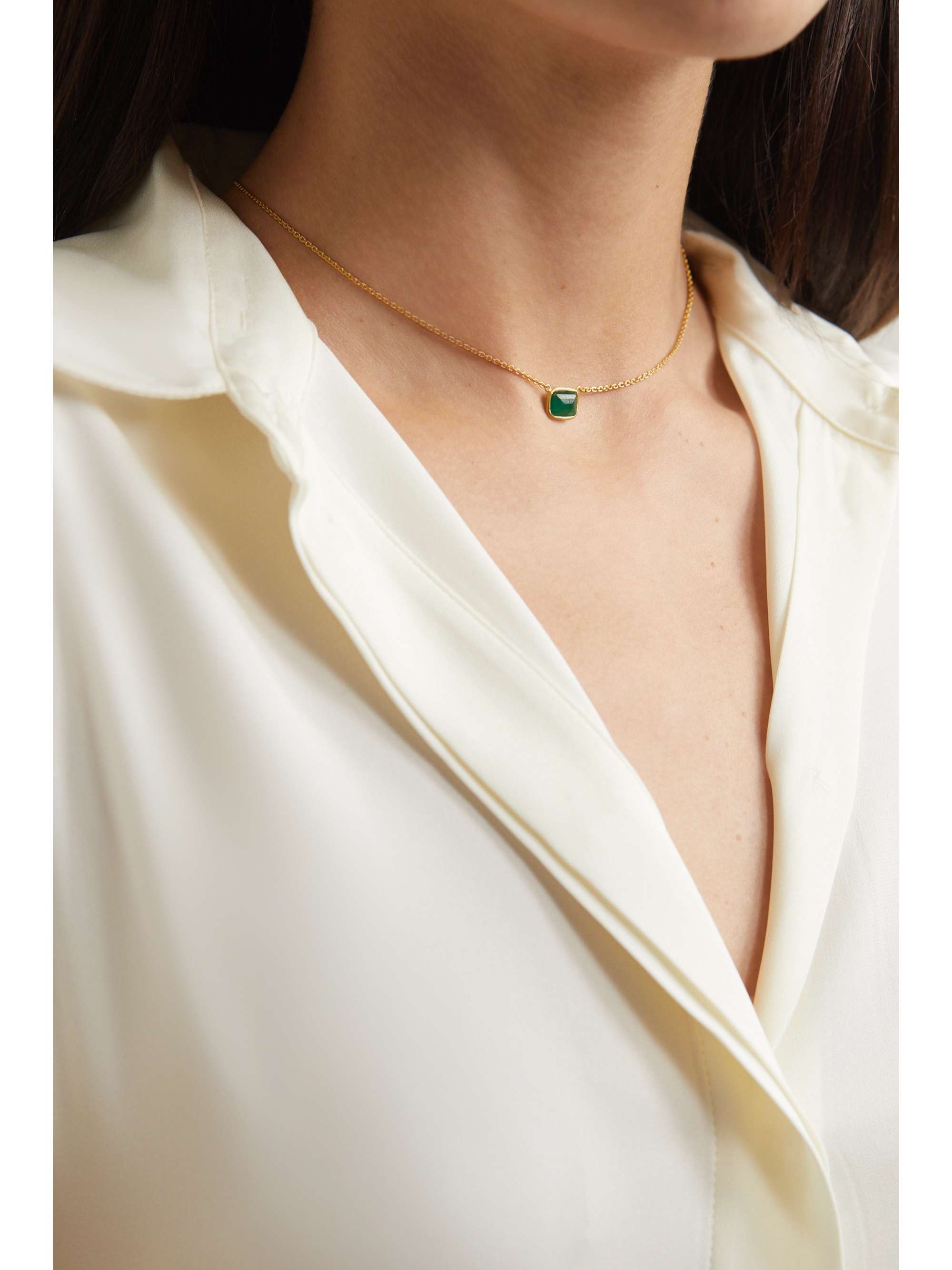 PIPPA SMALL 18-karat gold emerald necklace