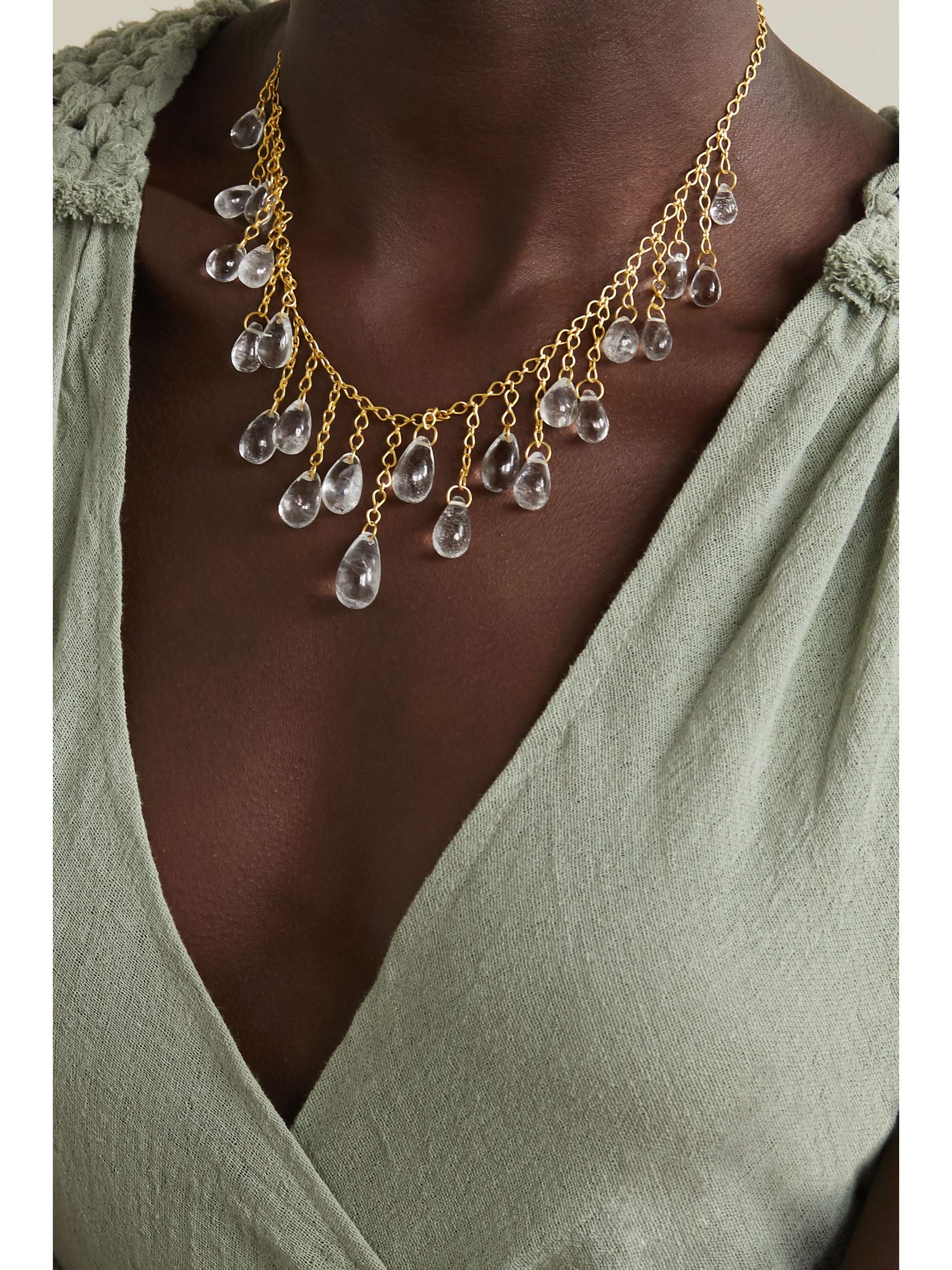 PIPPA SMALL 18-karat gold quartz necklace