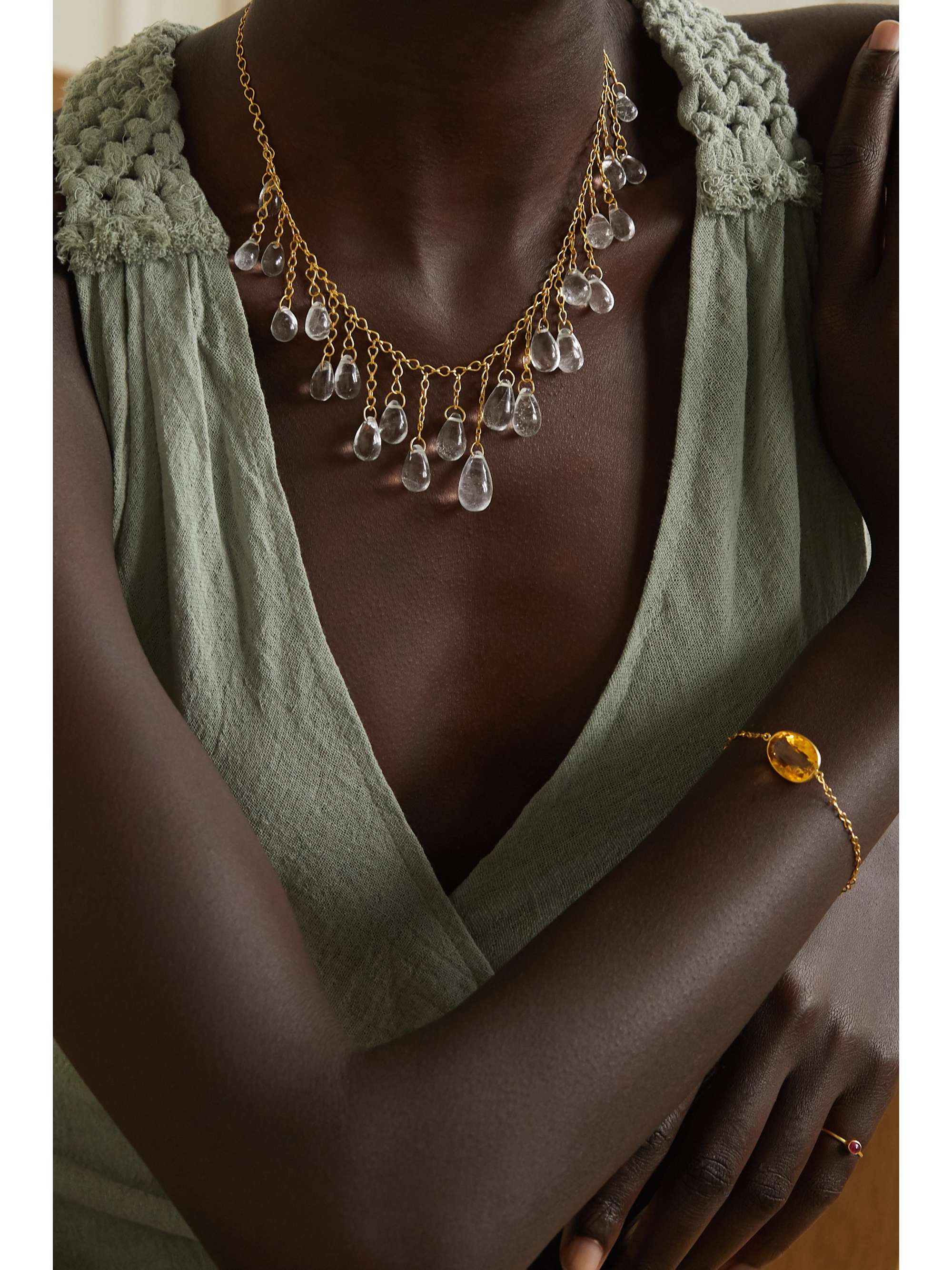 PIPPA SMALL 18-karat gold quartz necklace