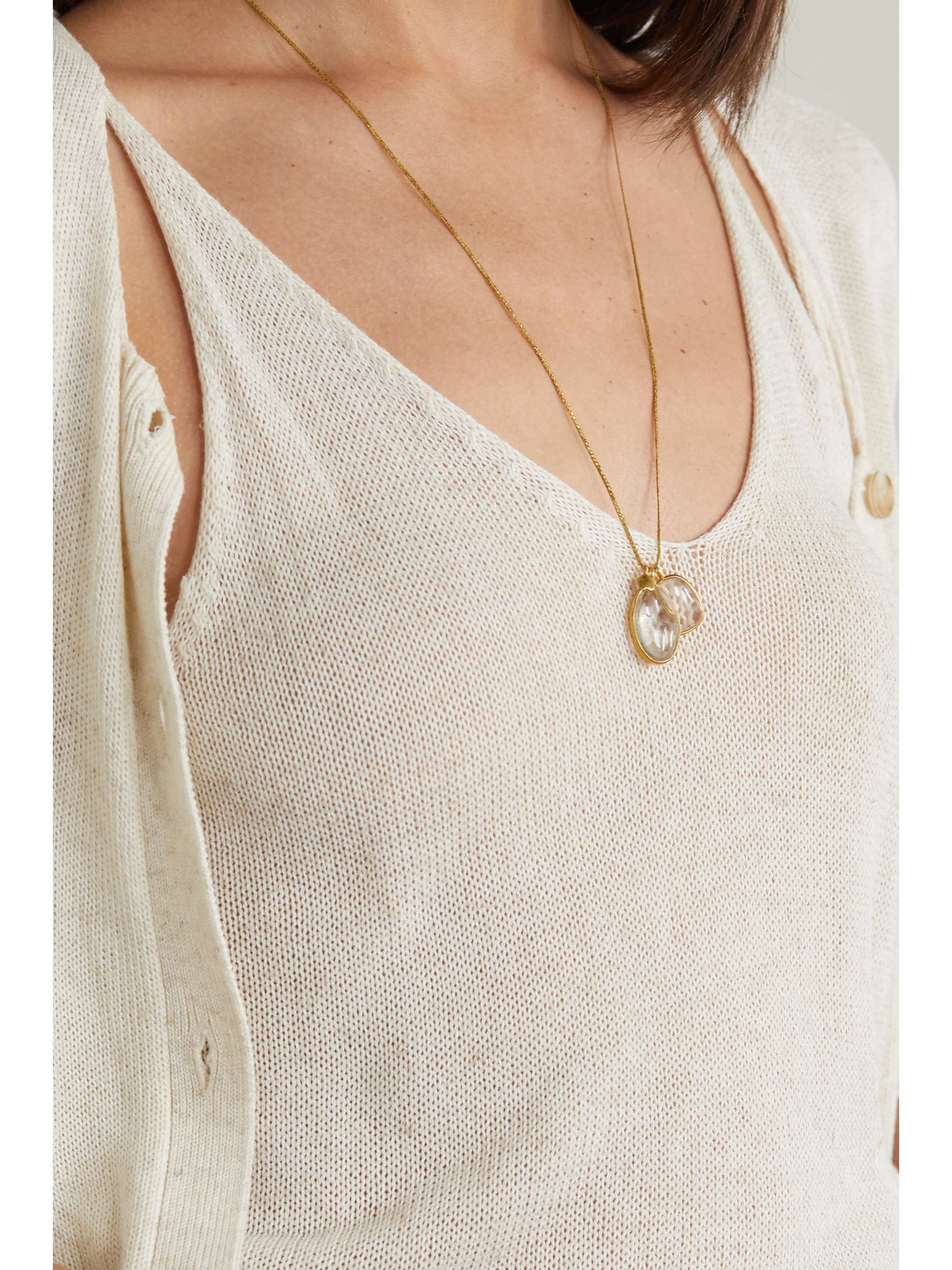 PIPPA SMALL 18-karat gold quartz necklace