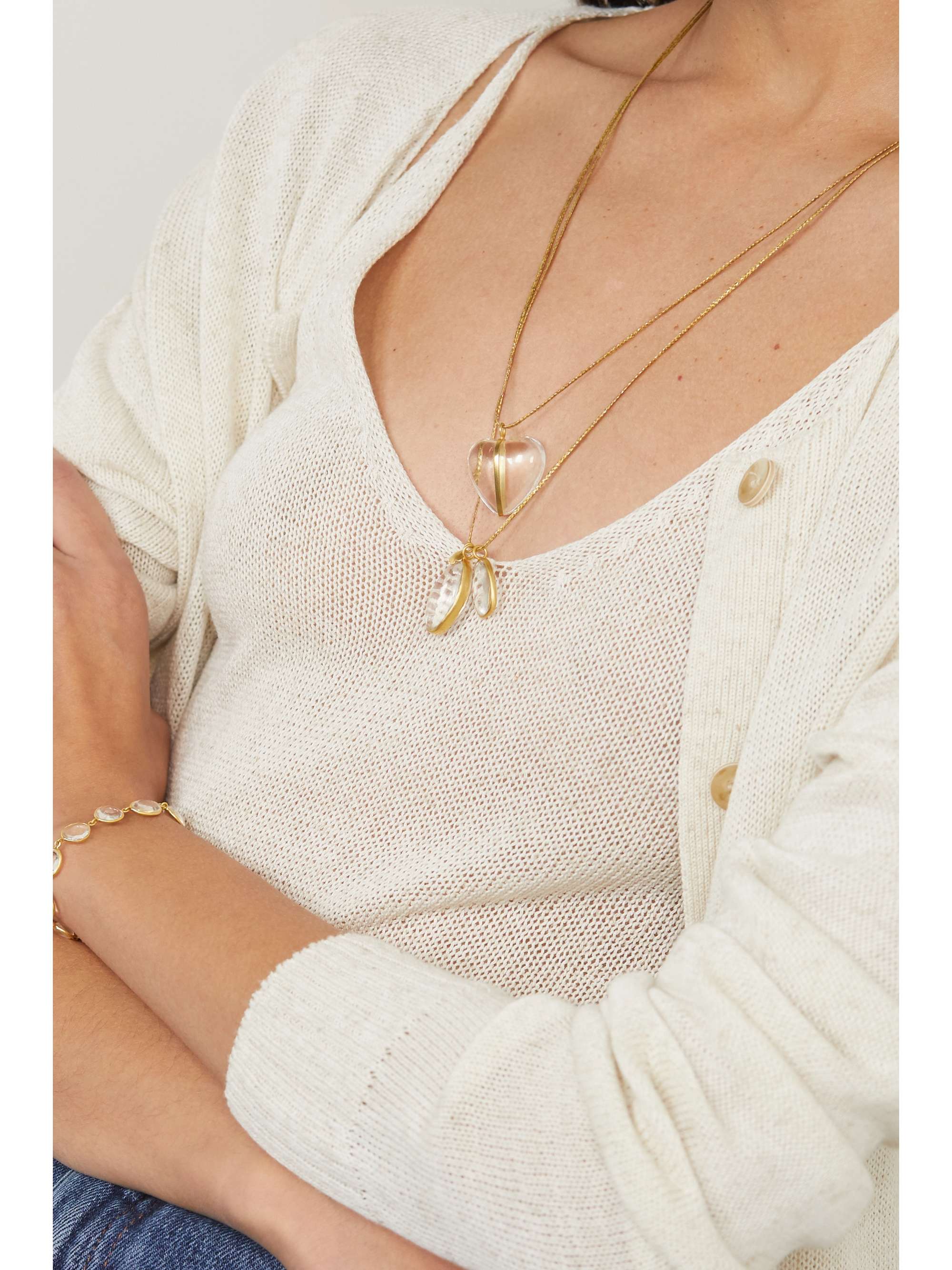 PIPPA SMALL 18-karat gold quartz necklace
