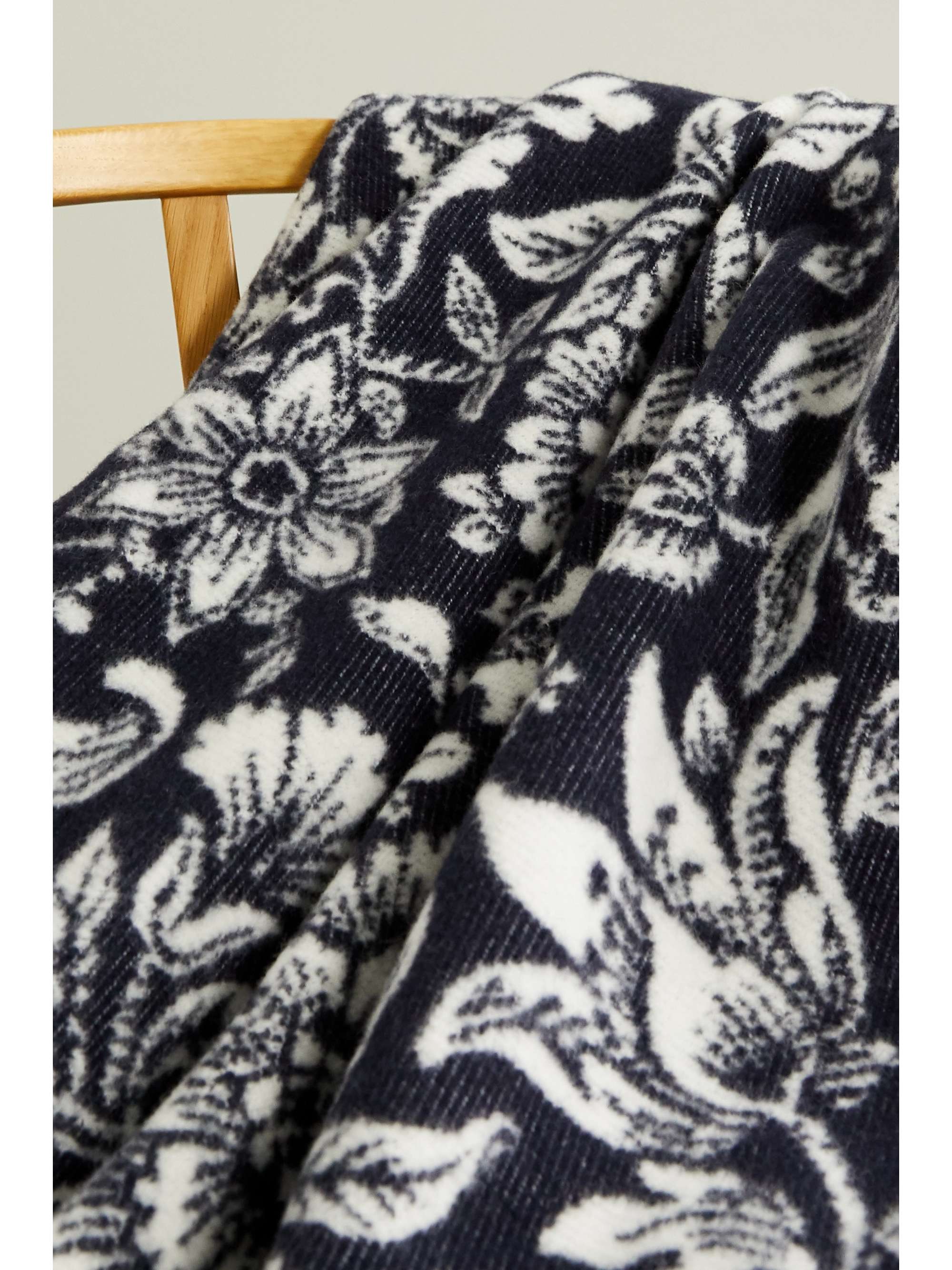 ERDEM Intarsia merino wool and cashmere-blend blanket