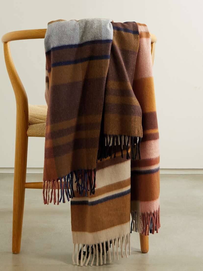 Loro Piana Royal College Fringed Checked Cashmere Blanket