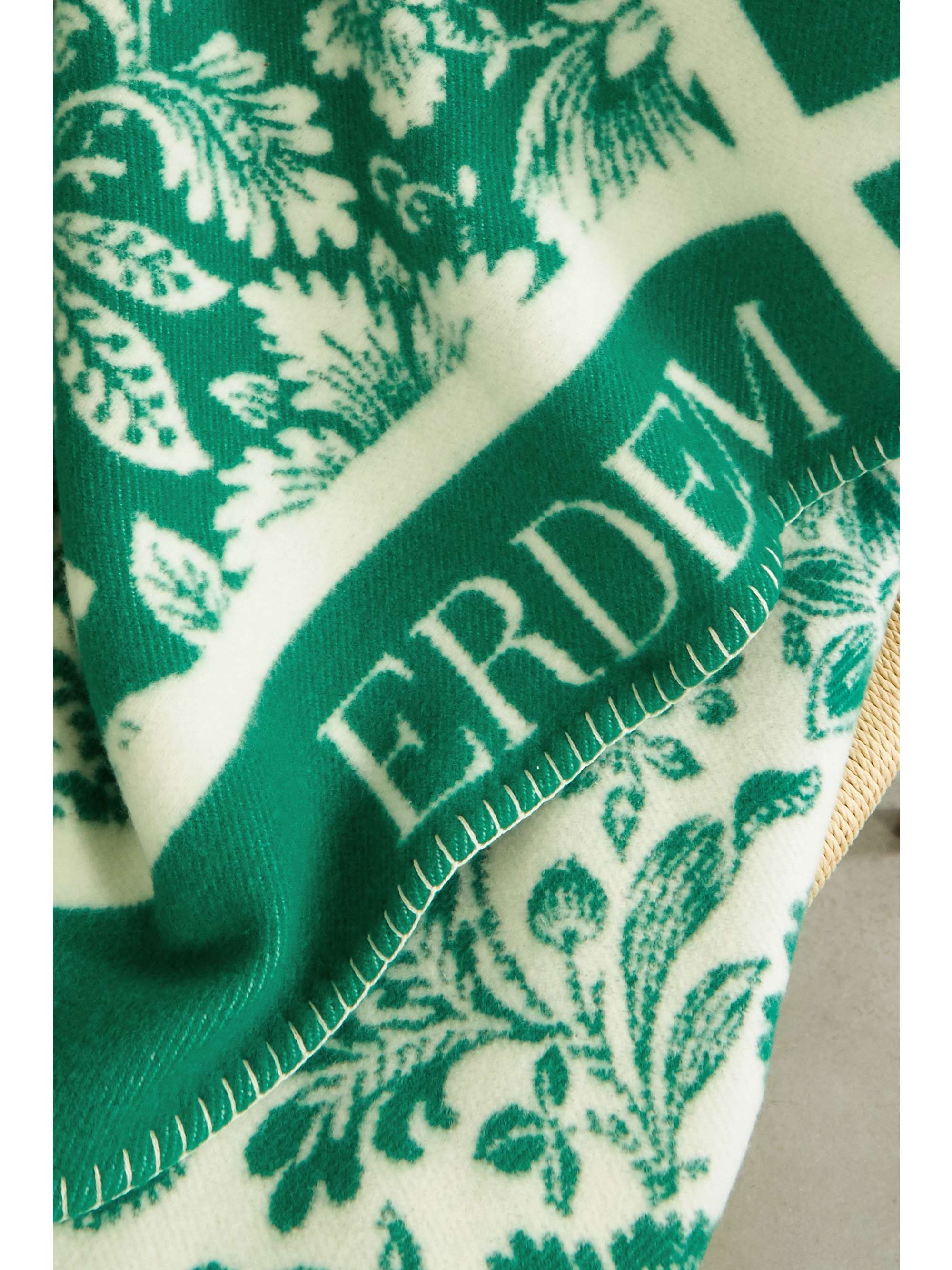 ERDEM Intarsia merino wool and cashmere-blend blanket