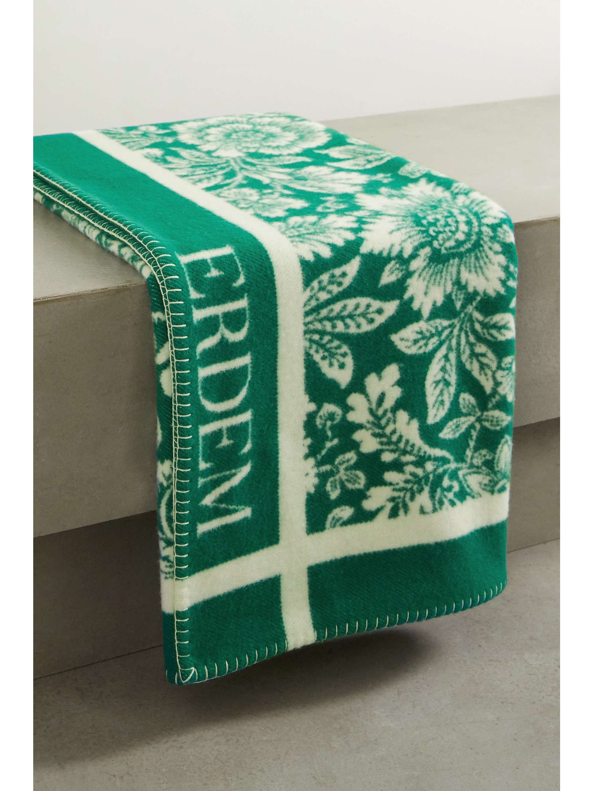 ERDEM Intarsia merino wool and cashmere-blend blanket