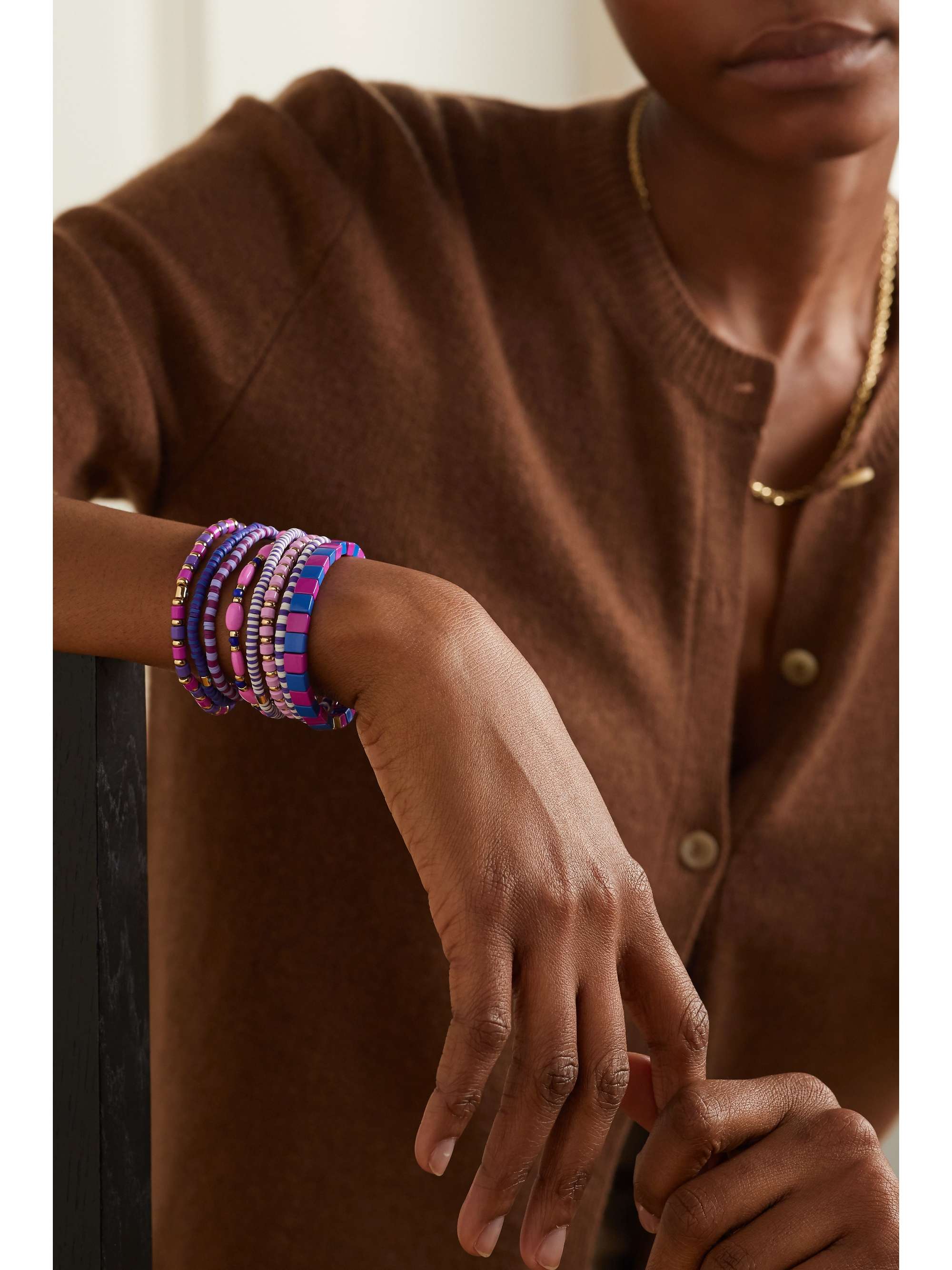 ROXANNE ASSOULIN Colour Therapy set of eight enamel and gold-tone bracelets