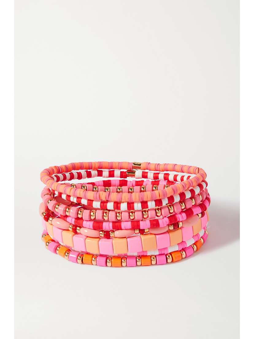 Roxanne Assoulin Colour Therapy Set Of Eight Enamel And Gold-tone Bracelets