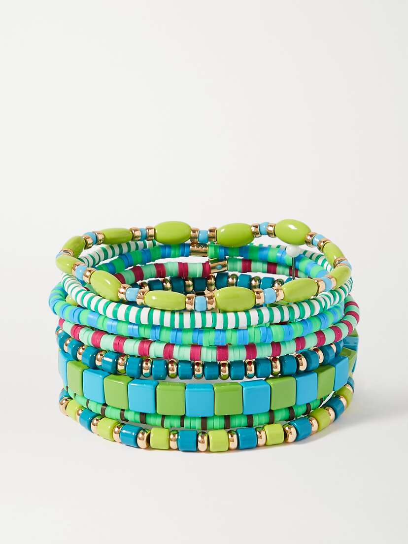 Roxanne Assoulin Colour Therapy Set Of Eight Enamel And Gold-tone Bracelets