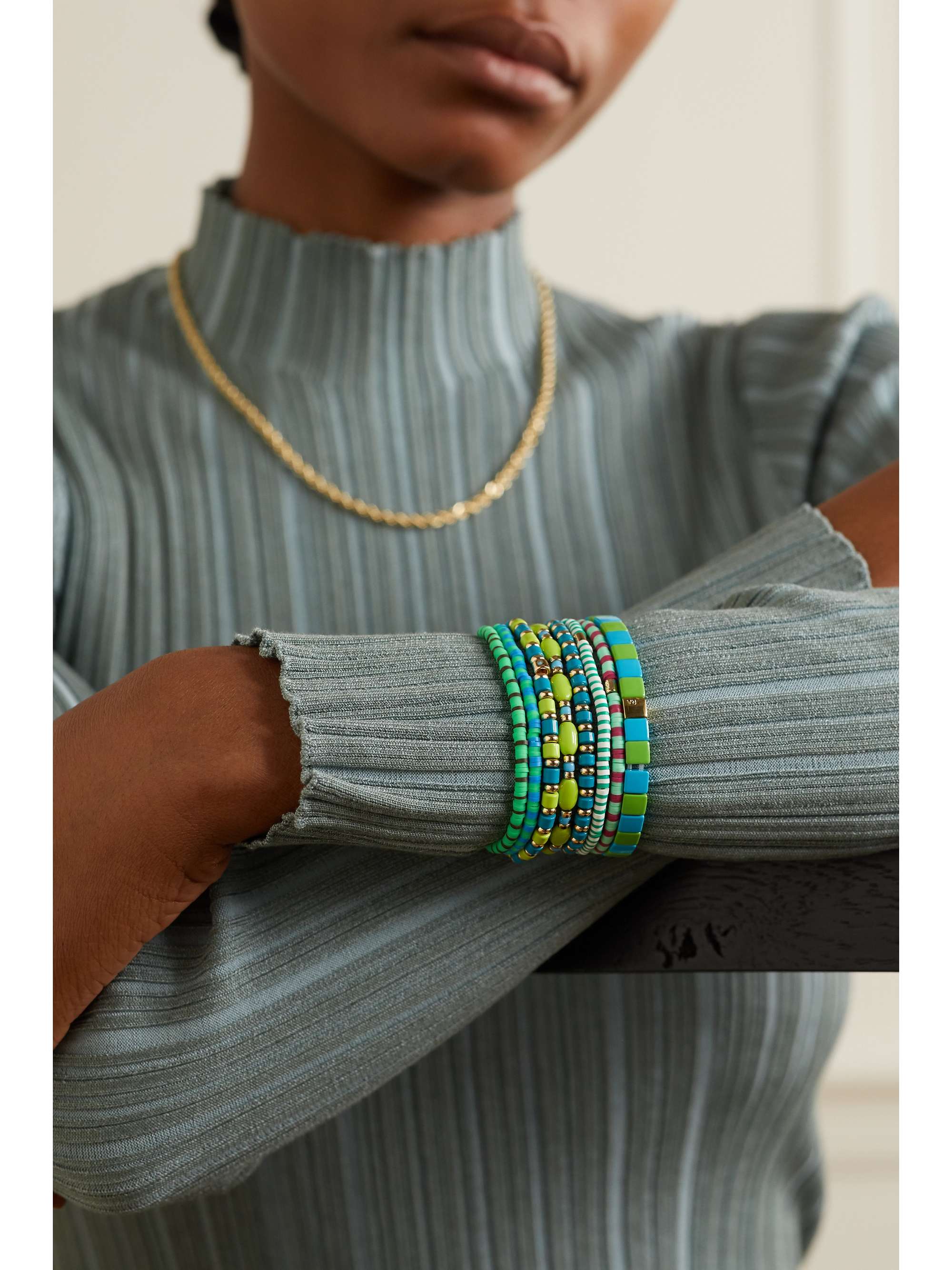 ROXANNE ASSOULIN Colour Therapy set of eight enamel and gold-tone bracelets