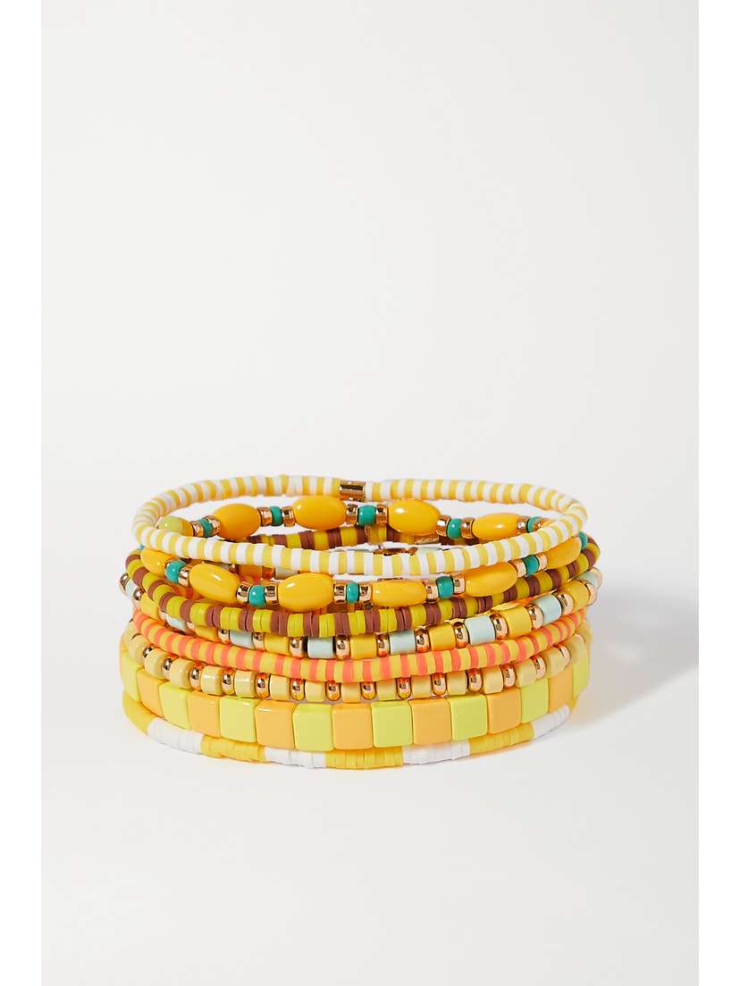 Roxanne Assoulin Colour Therapy Set Of Eight Enamel And Gold-tone Bracelets