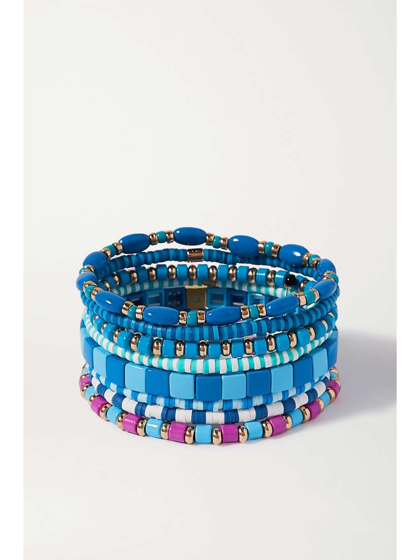 Roxanne Assoulin Colour Therapy Set Of Eight Enamel And Gold-tone Bracelets
