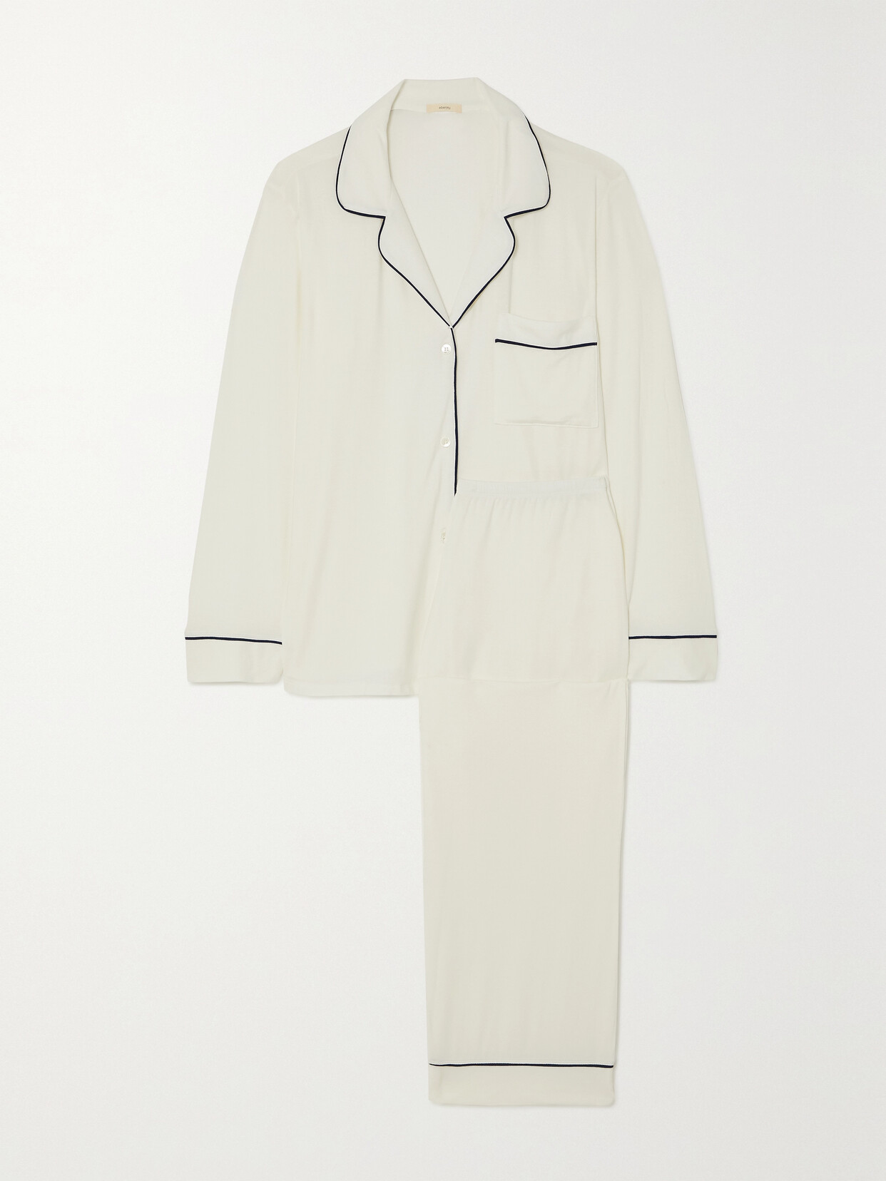 Eberjey Gisele Piped Stretch-modal Pajama Set - Ivory
