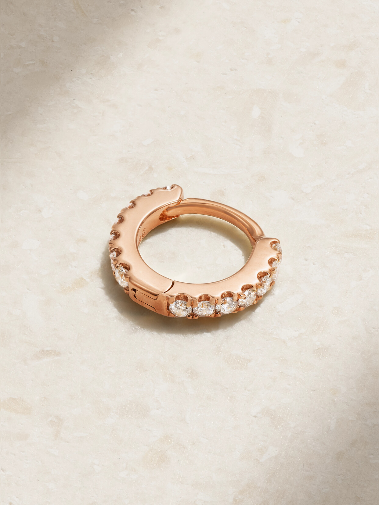 Maria Tash 5mm 18-karat Rose Gold Diamond Hoop Earring