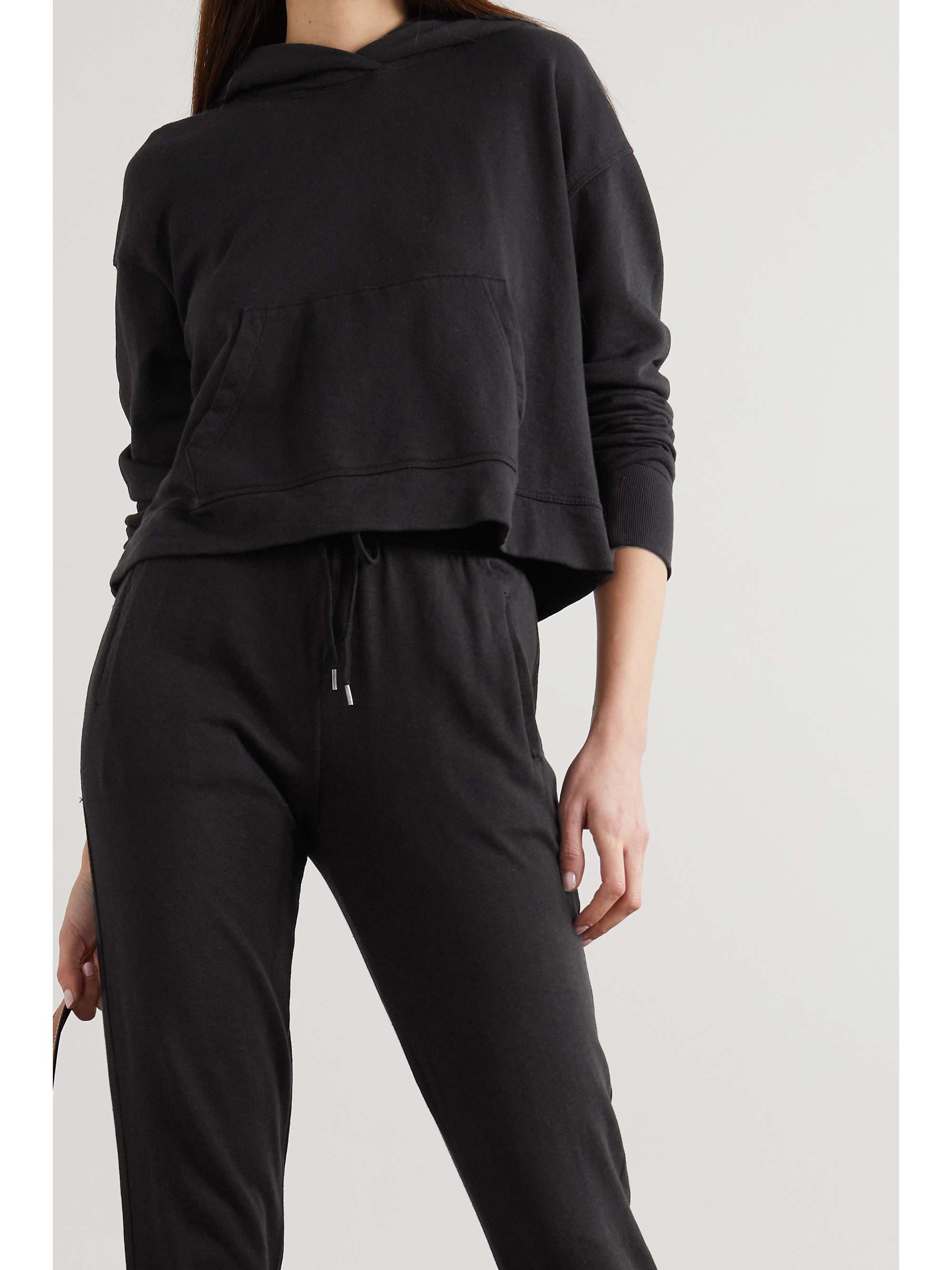 JAMES PERSE Cropped cotton-jersey hoodie
