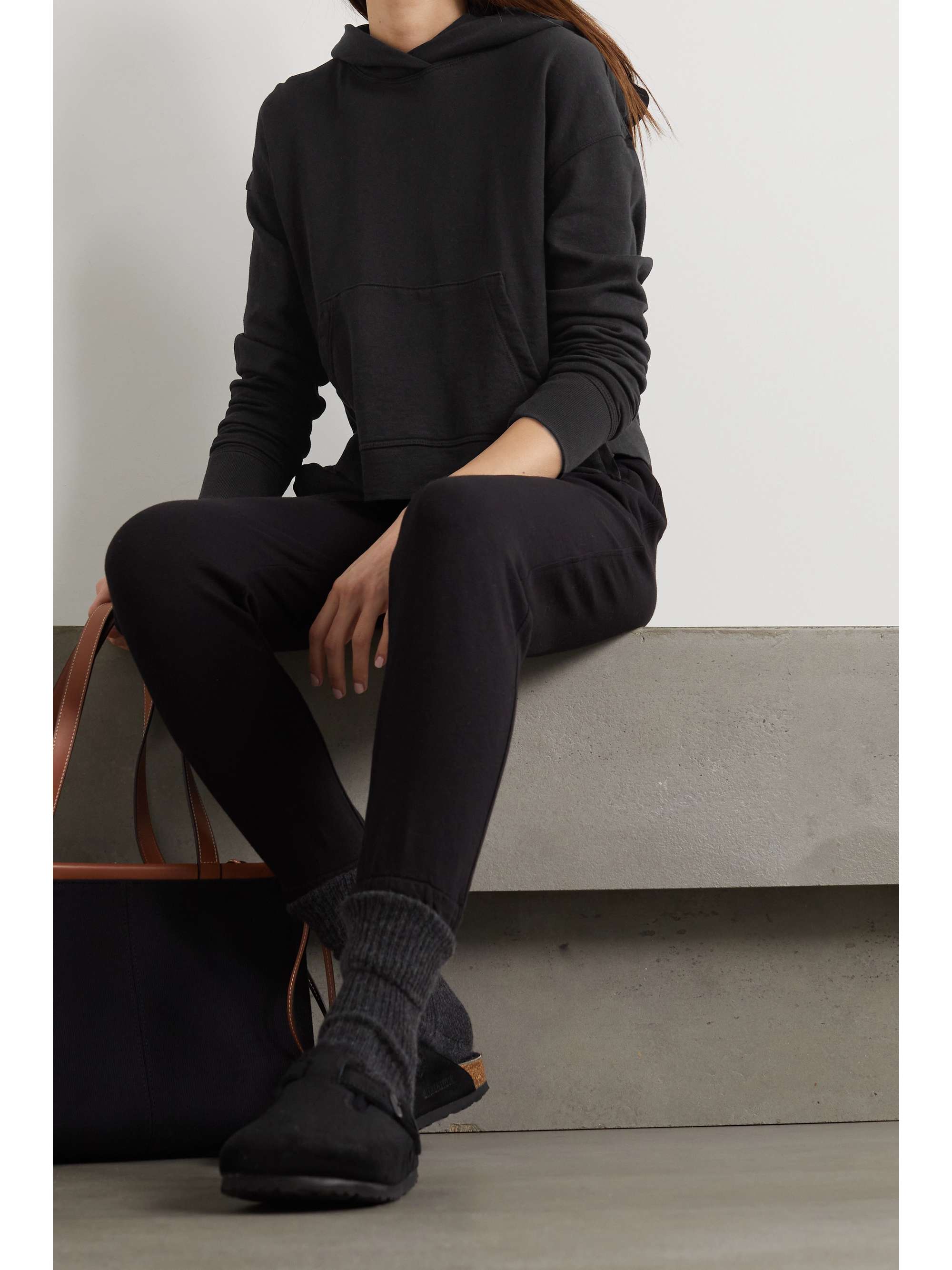 JAMES PERSE Cropped cotton-jersey hoodie
