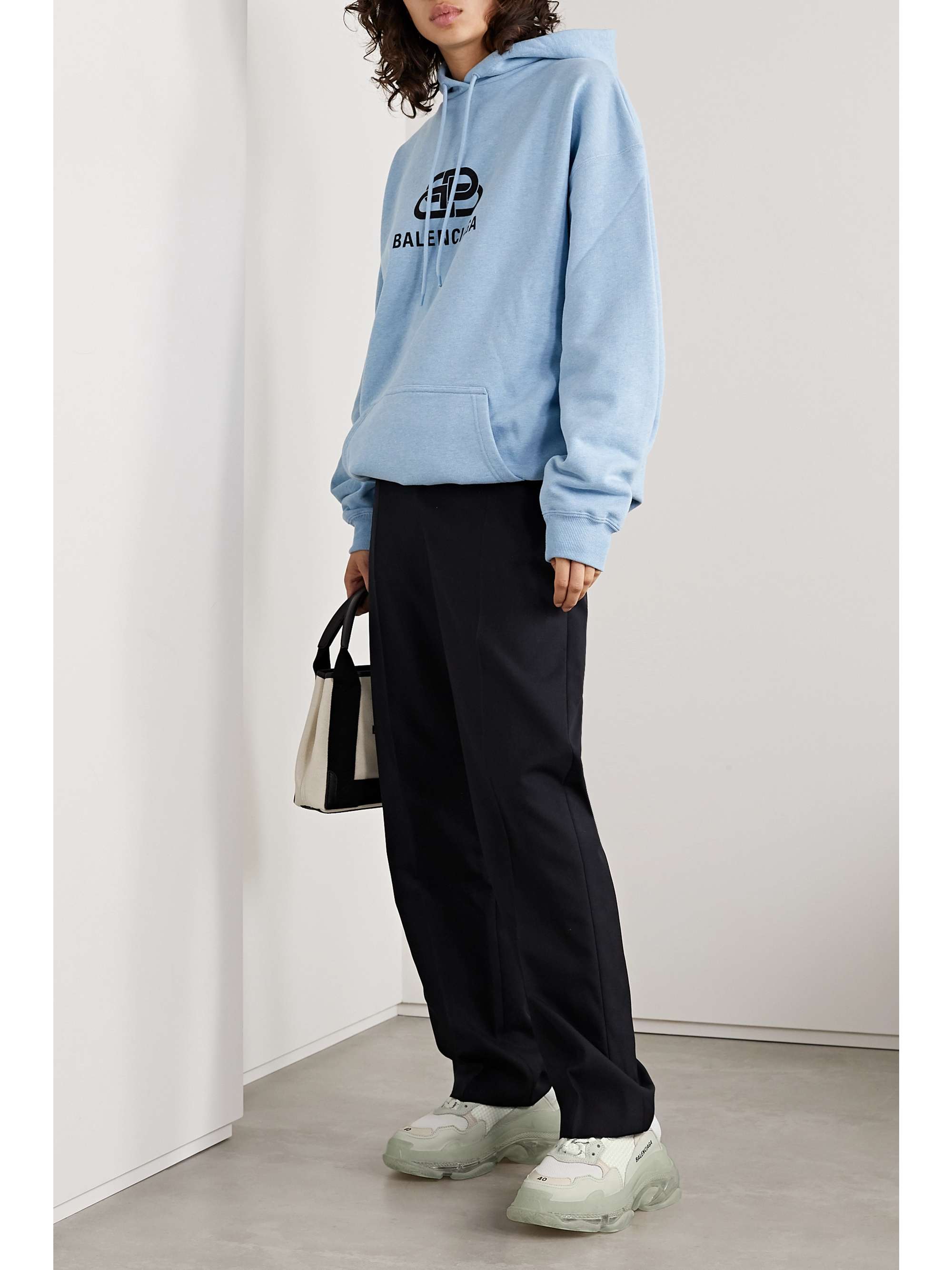 BALENCIAGA Triple S logo-embroidered leather, nubuck and mesh sneakers
