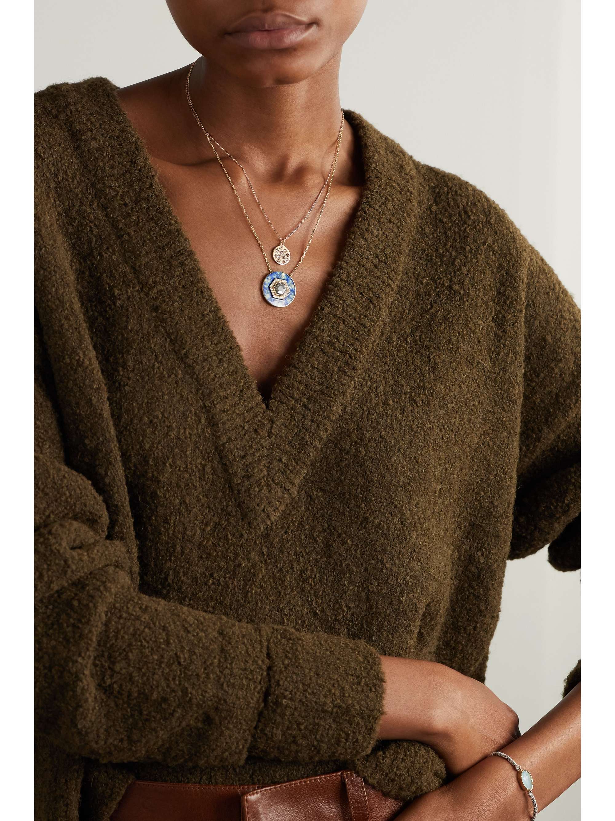 BROOKE GREGSON Mini Mars 14-karat gold diamond necklace