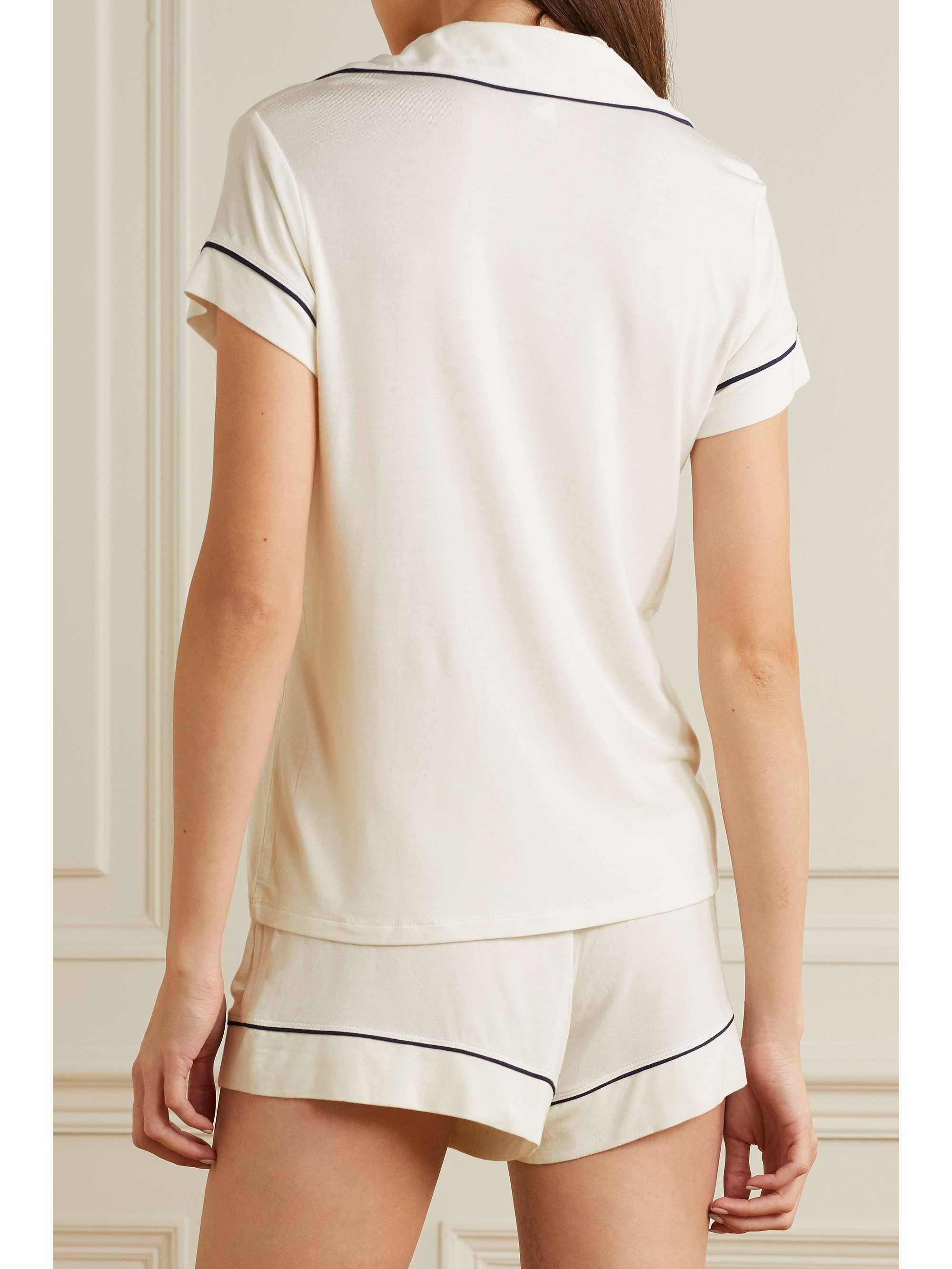 EBERJEY Gisele piped stretch-modal pajama set