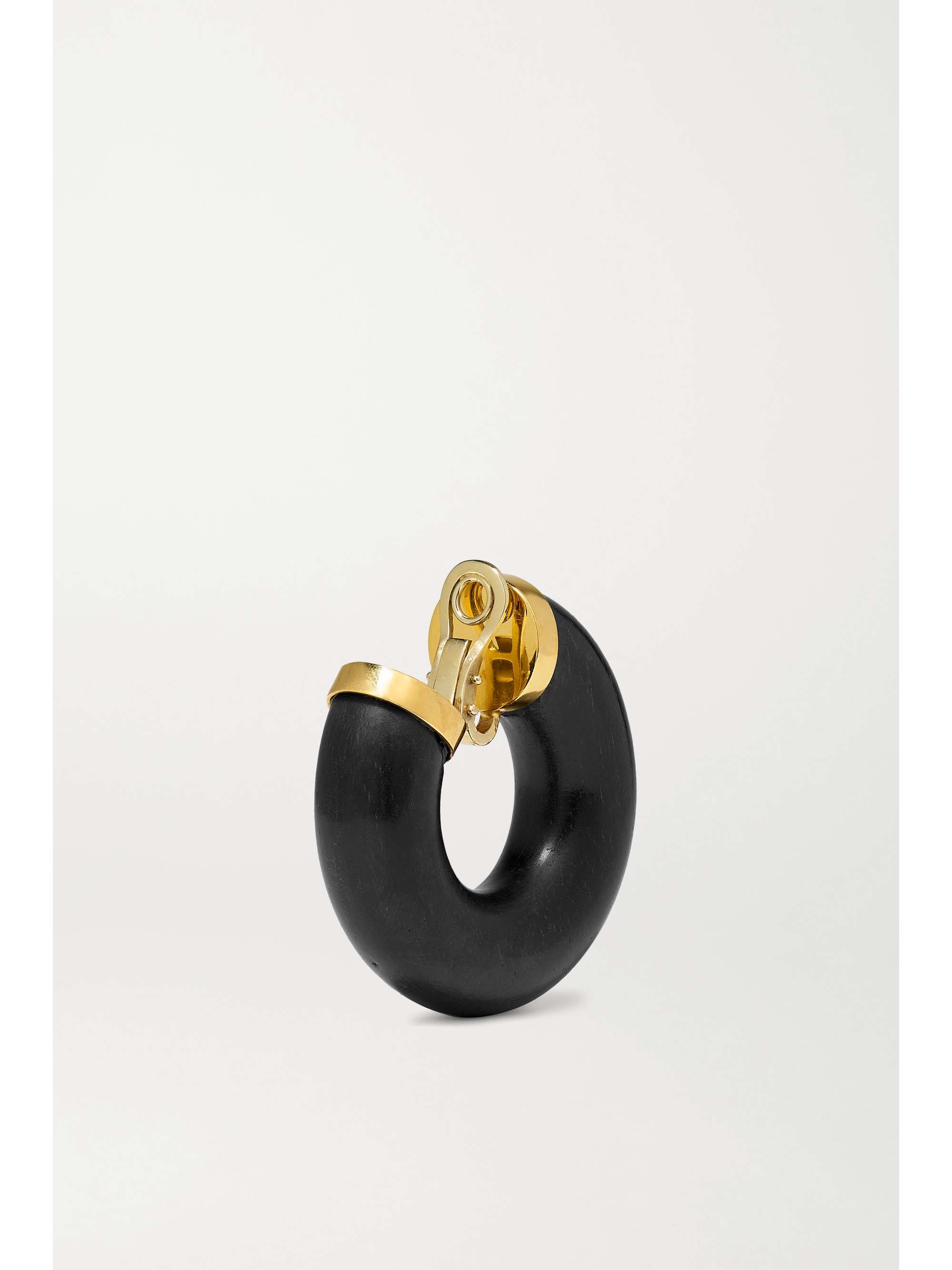 FRED LEIGHTON 1970s 18-karat gold ebony clip earrings
