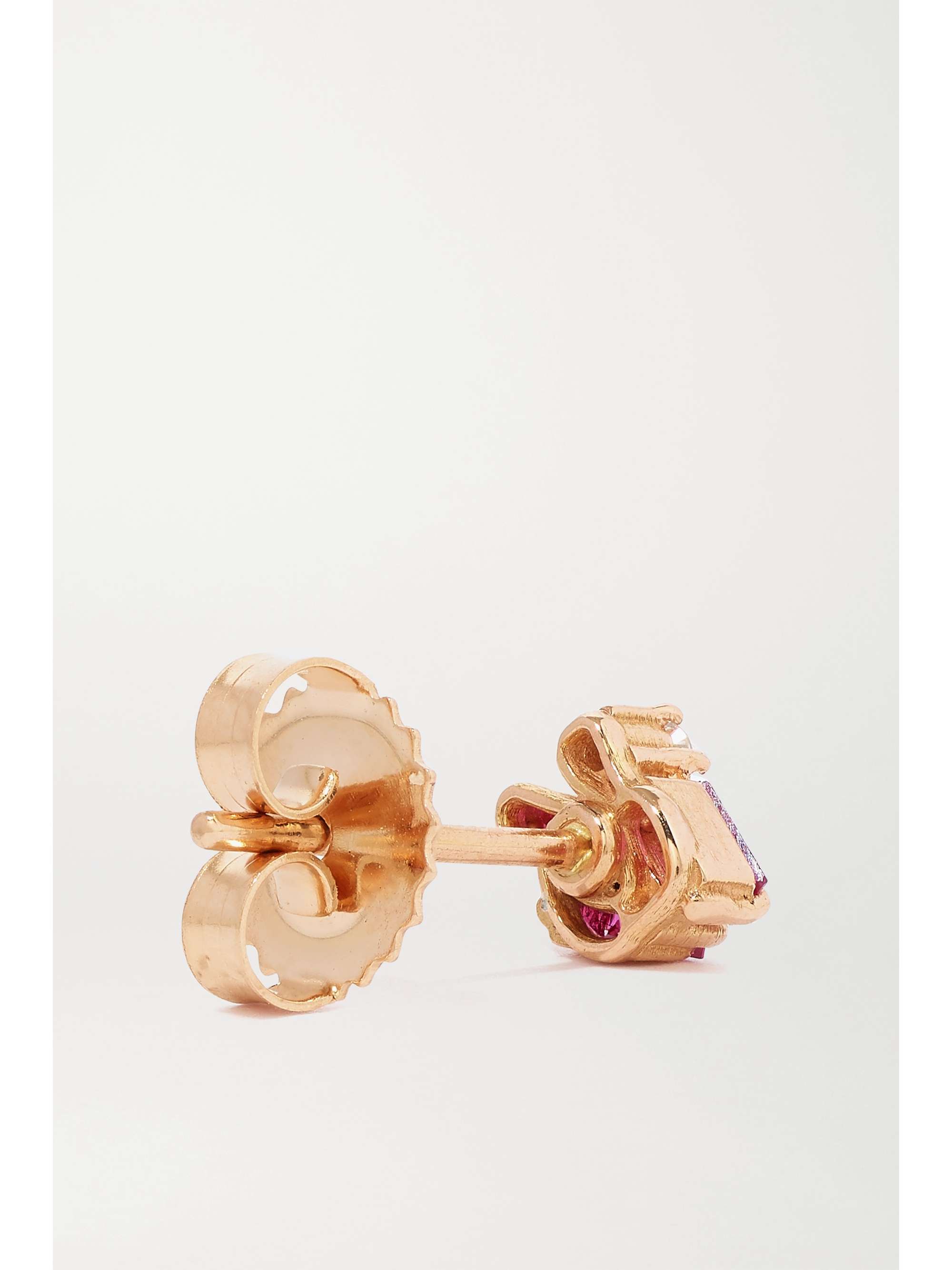 SUZANNE KALAN 18-karat rose gold, ruby and diamond earrings