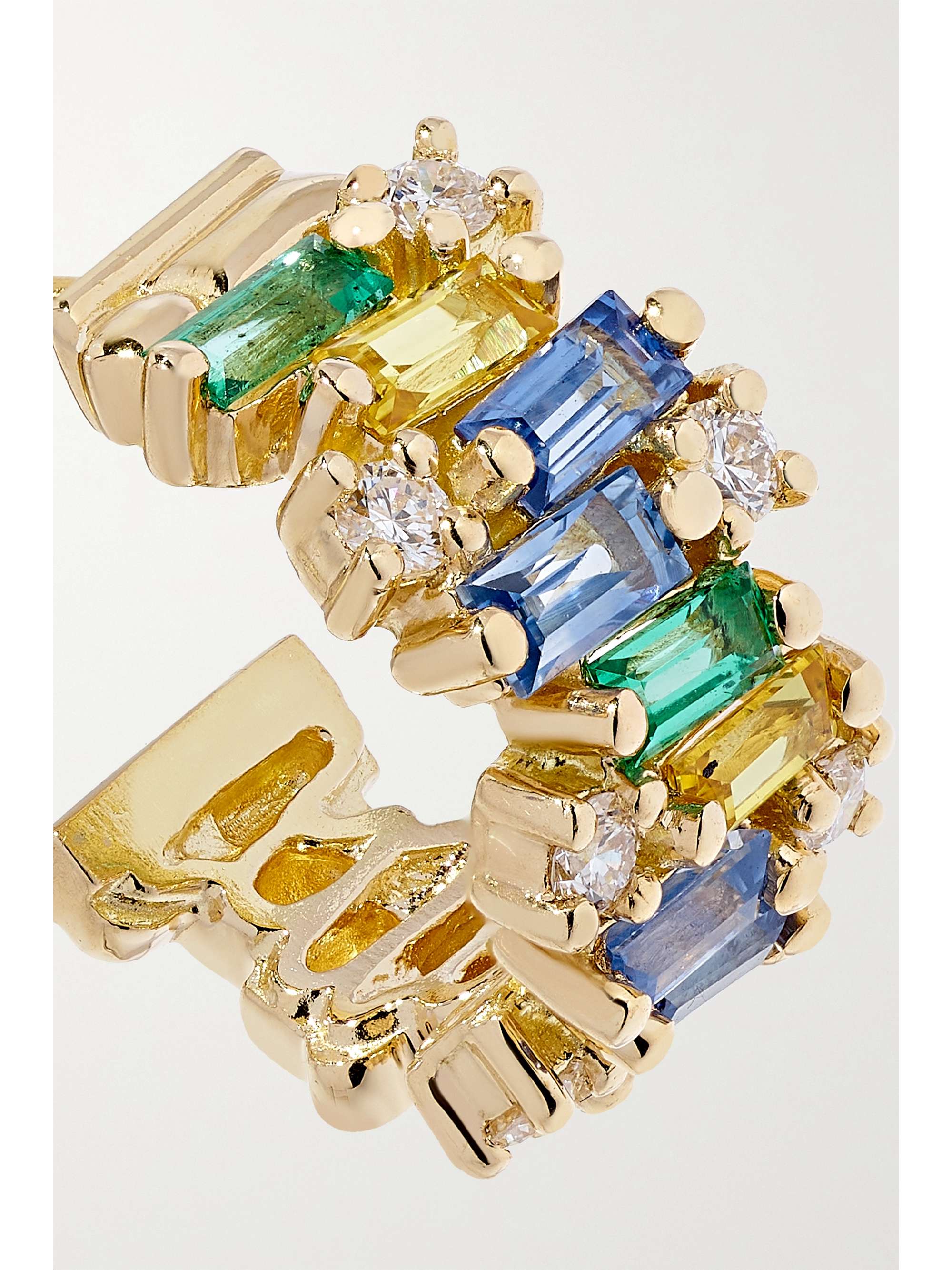 SUZANNE KALAN 18-karat rose gold diamond hoop earrings