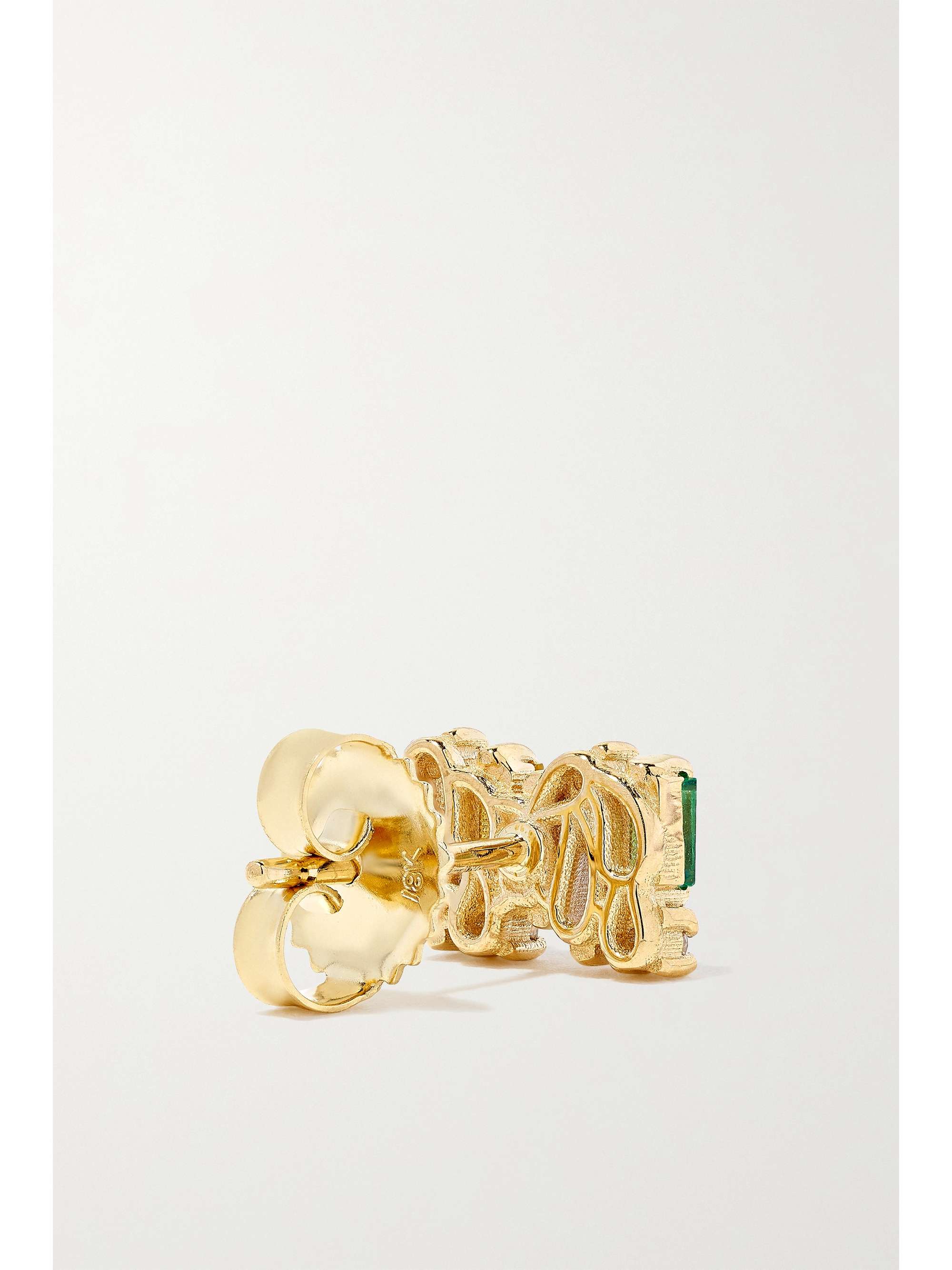 SUZANNE KALAN 18-karat gold sapphire, emerald and diamond earrings