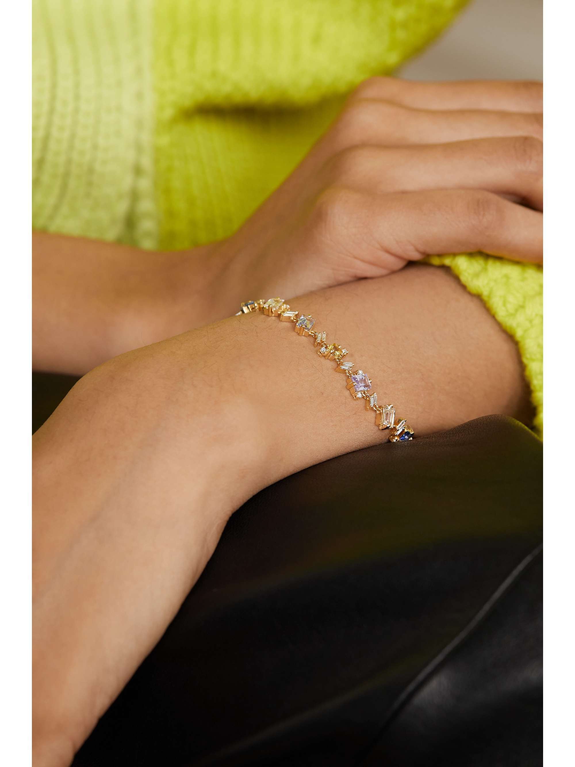 SUZANNE KALAN 18-karat gold, sapphire and diamond bracelet