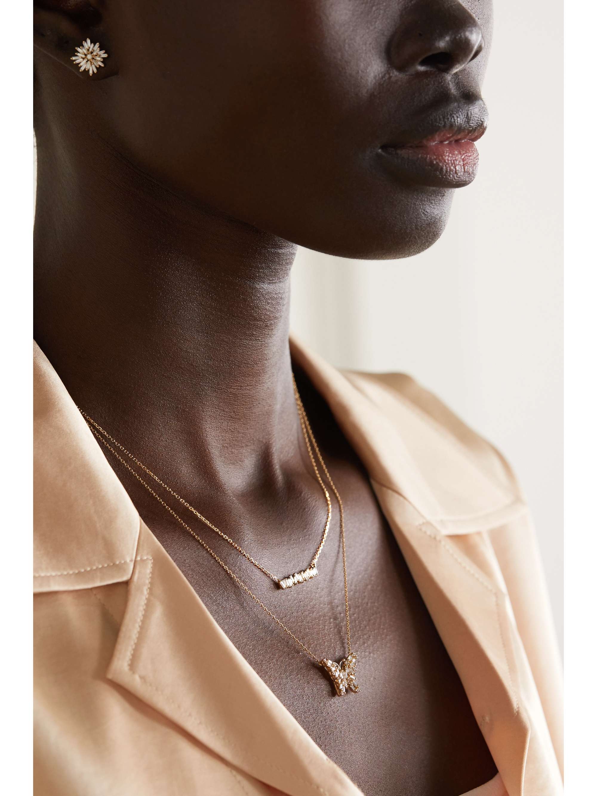 SUZANNE KALAN 18-karat gold diamond necklace