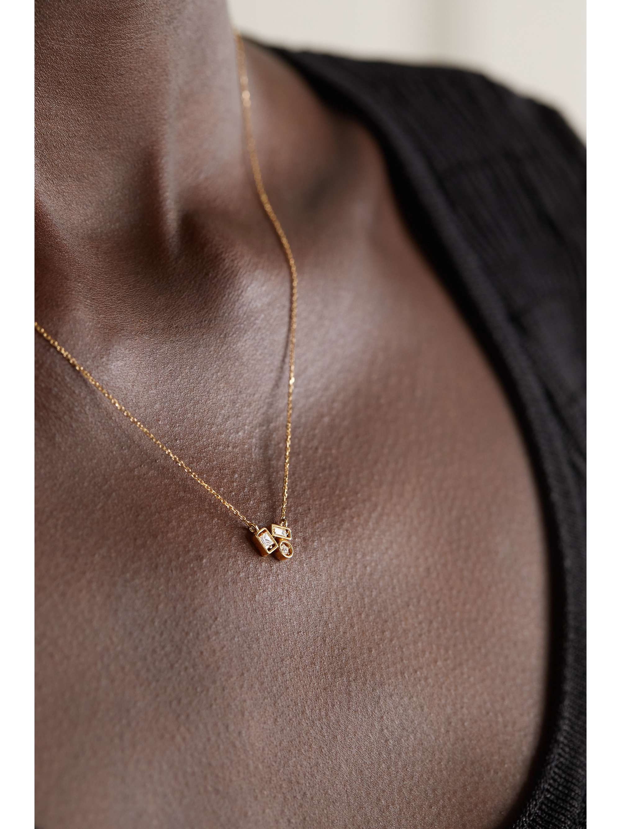 SUZANNE KALAN 18-karat gold diamond necklace
