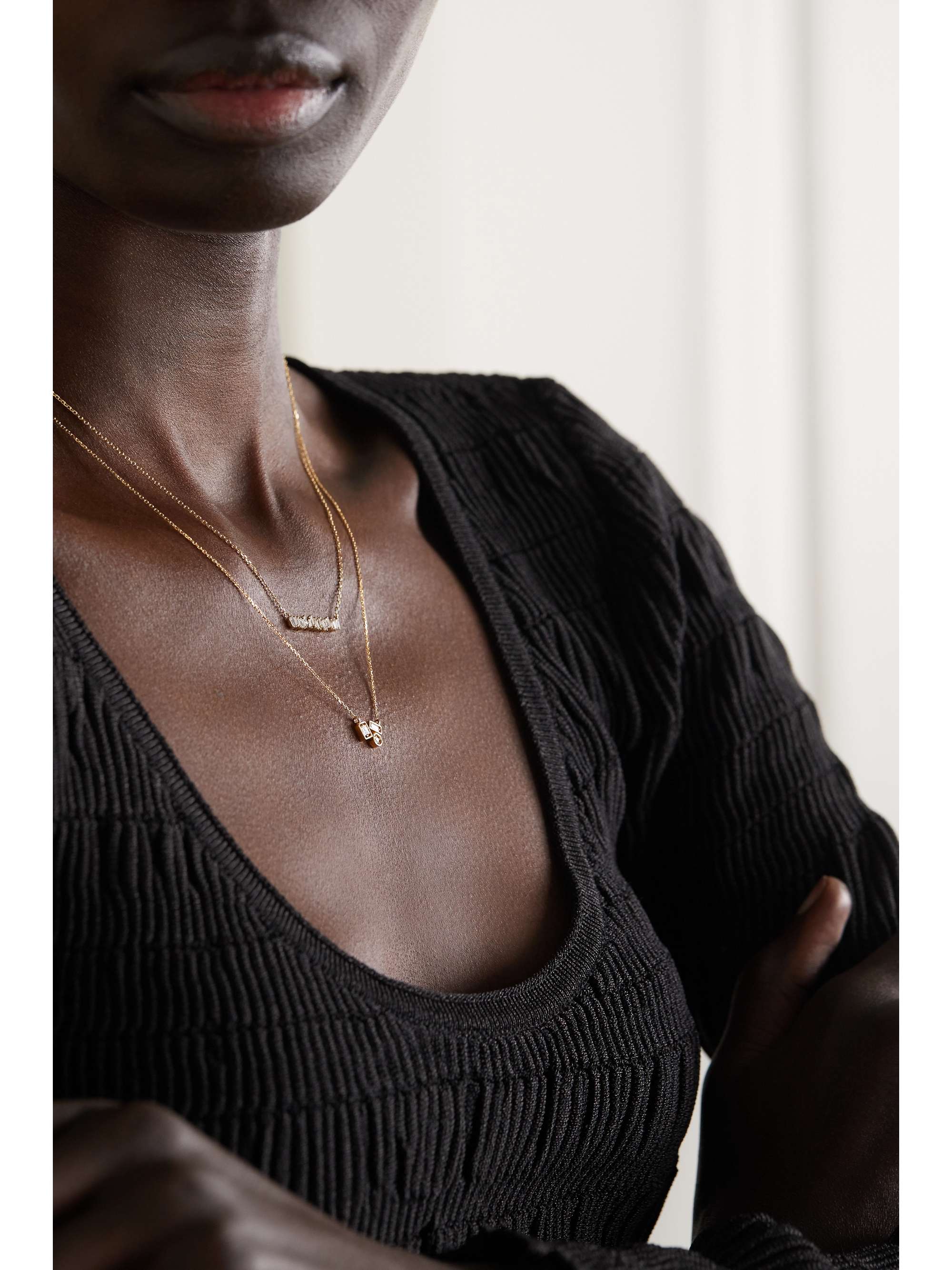 SUZANNE KALAN 18-karat gold diamond necklace