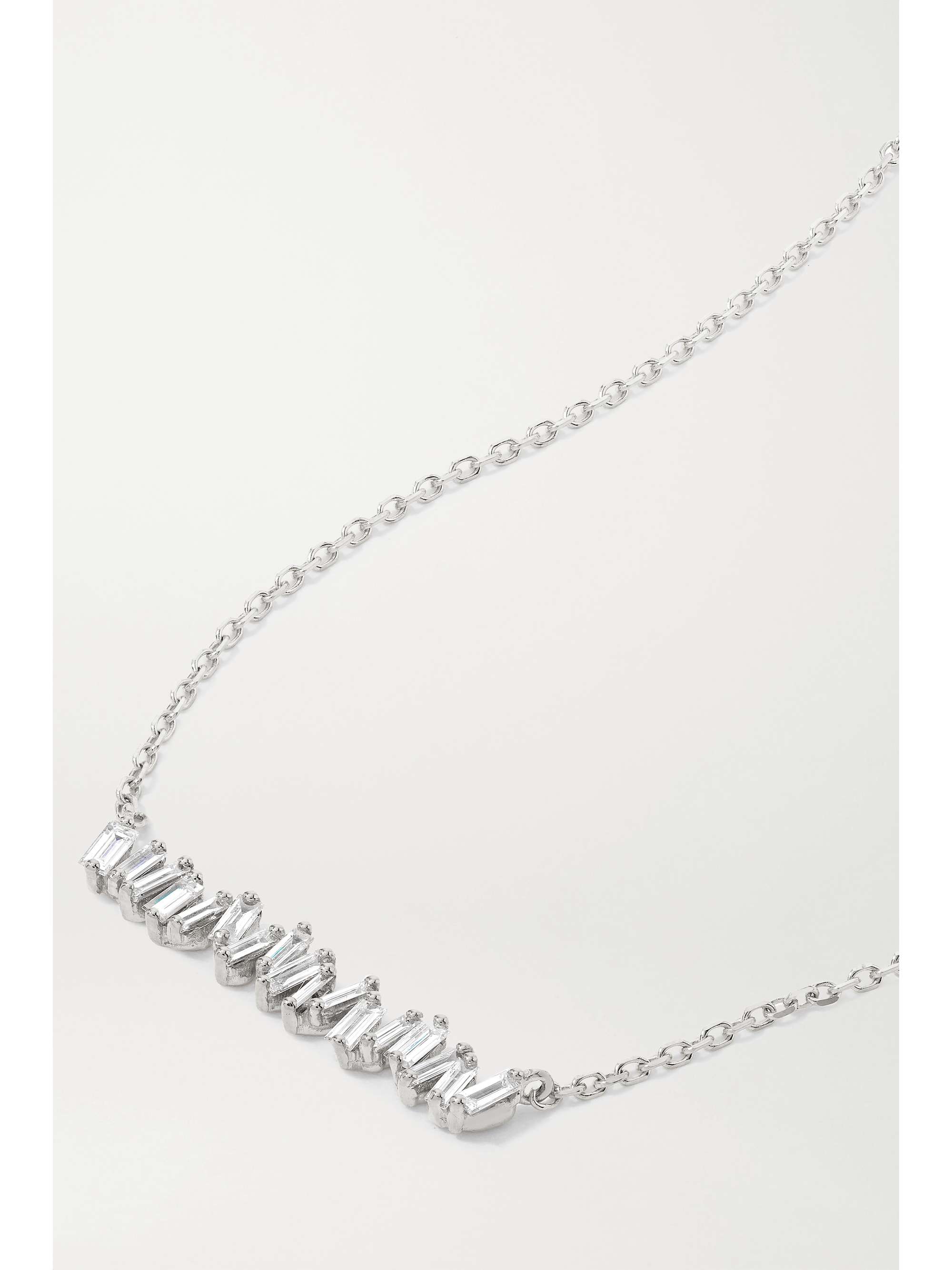 SUZANNE KALAN 18-karat white gold diamond necklace