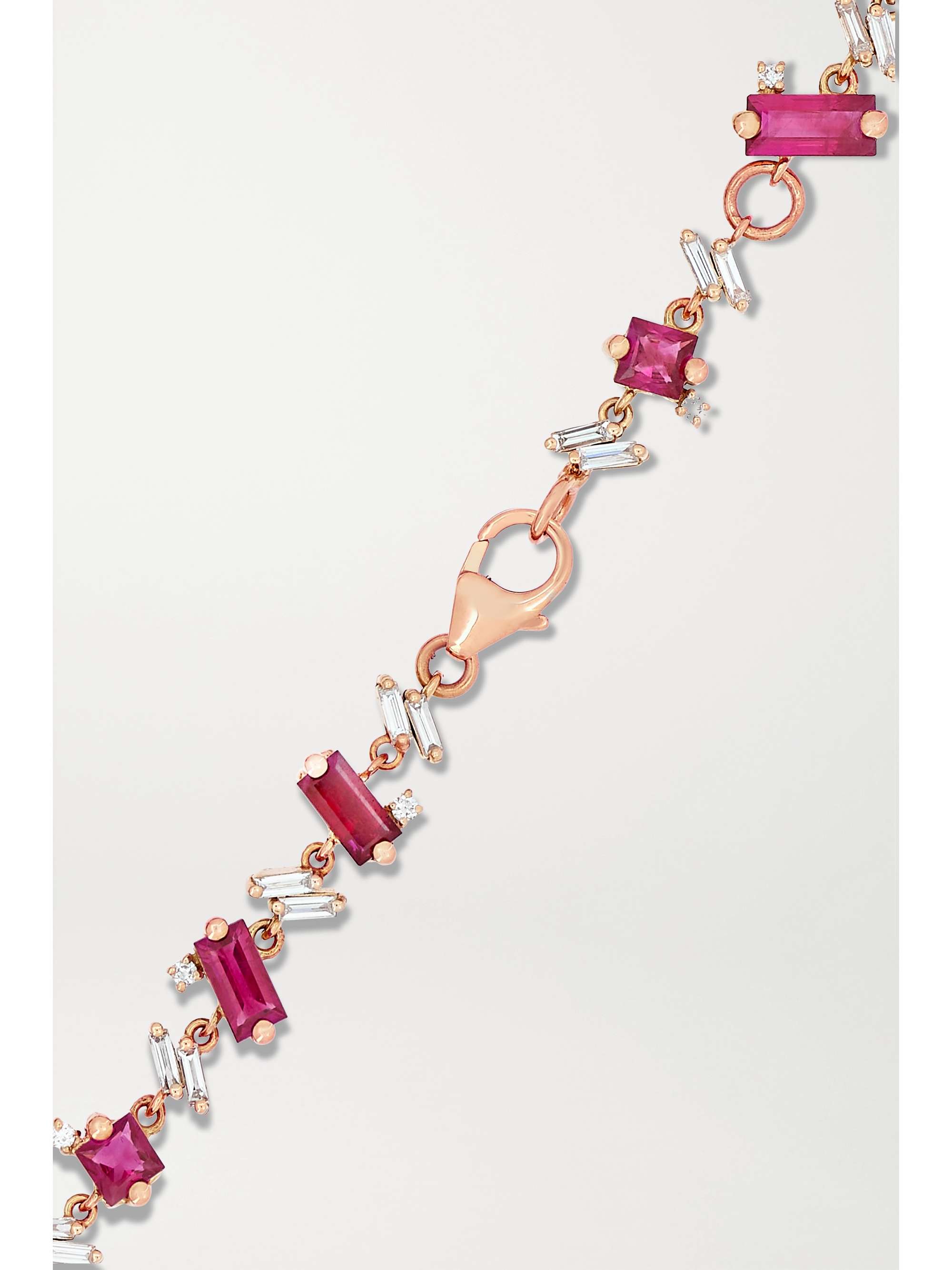 SUZANNE KALAN 18-karat rose gold, ruby and diamond bracelet