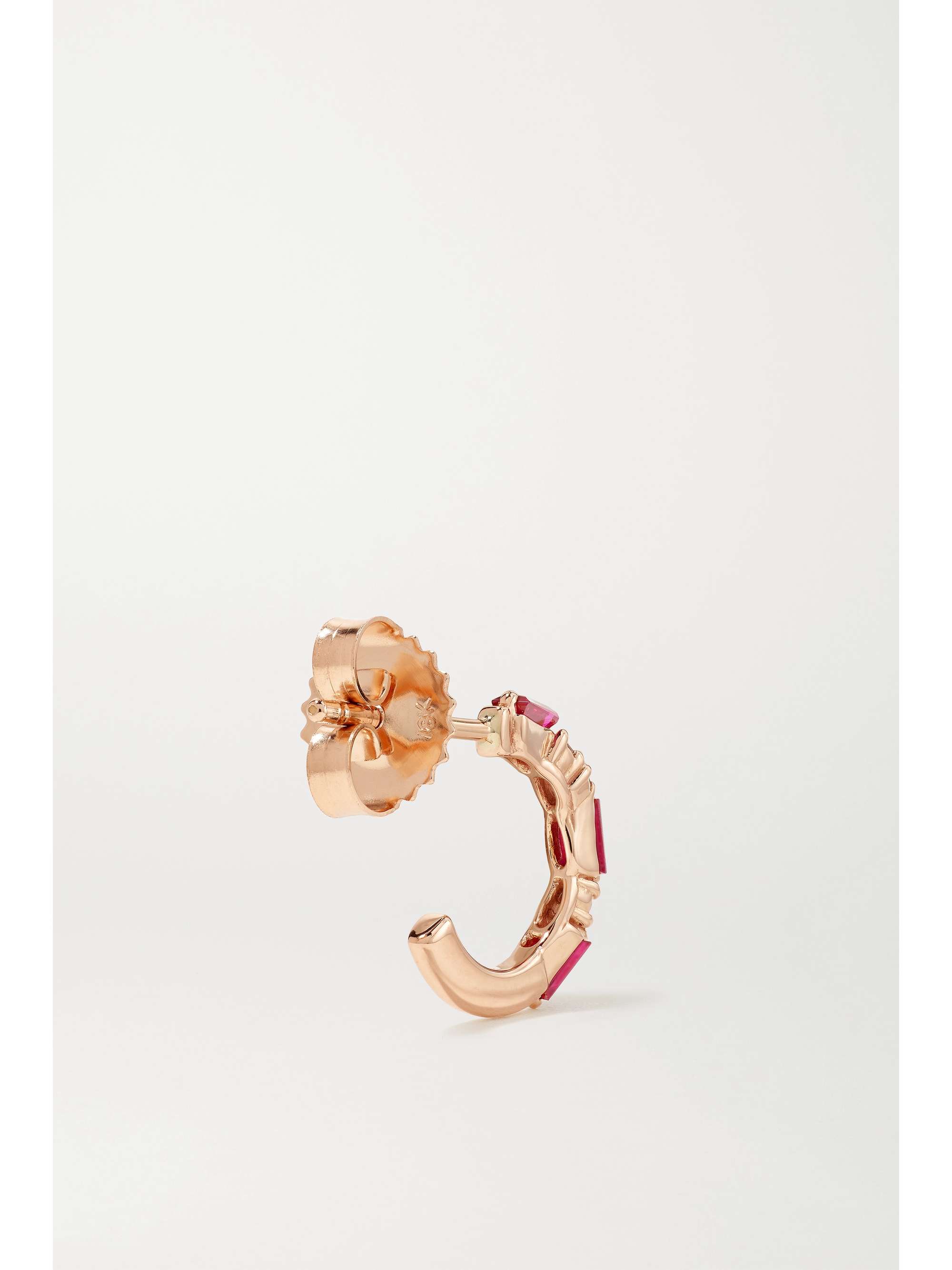 SUZANNE KALAN 18-karat rose gold diamond hoop earrings
