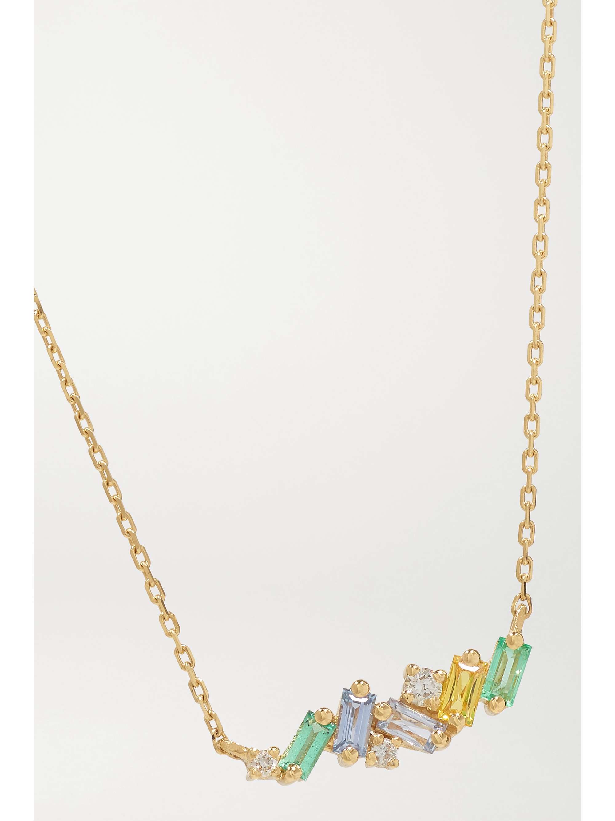SUZANNE KALAN 18-karat gold multi-stone necklace