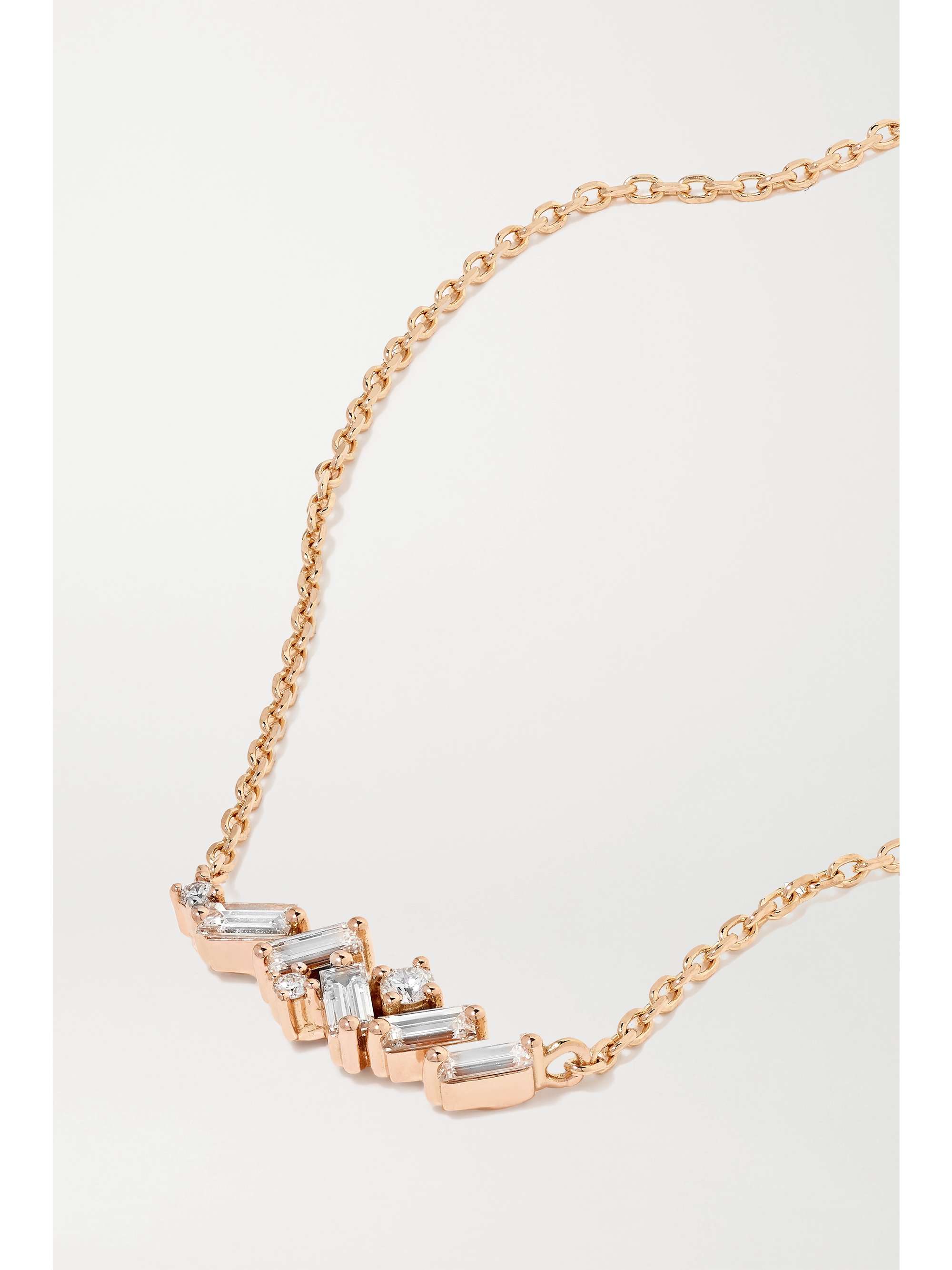 SUZANNE KALAN 18-karat rose gold diamond necklace