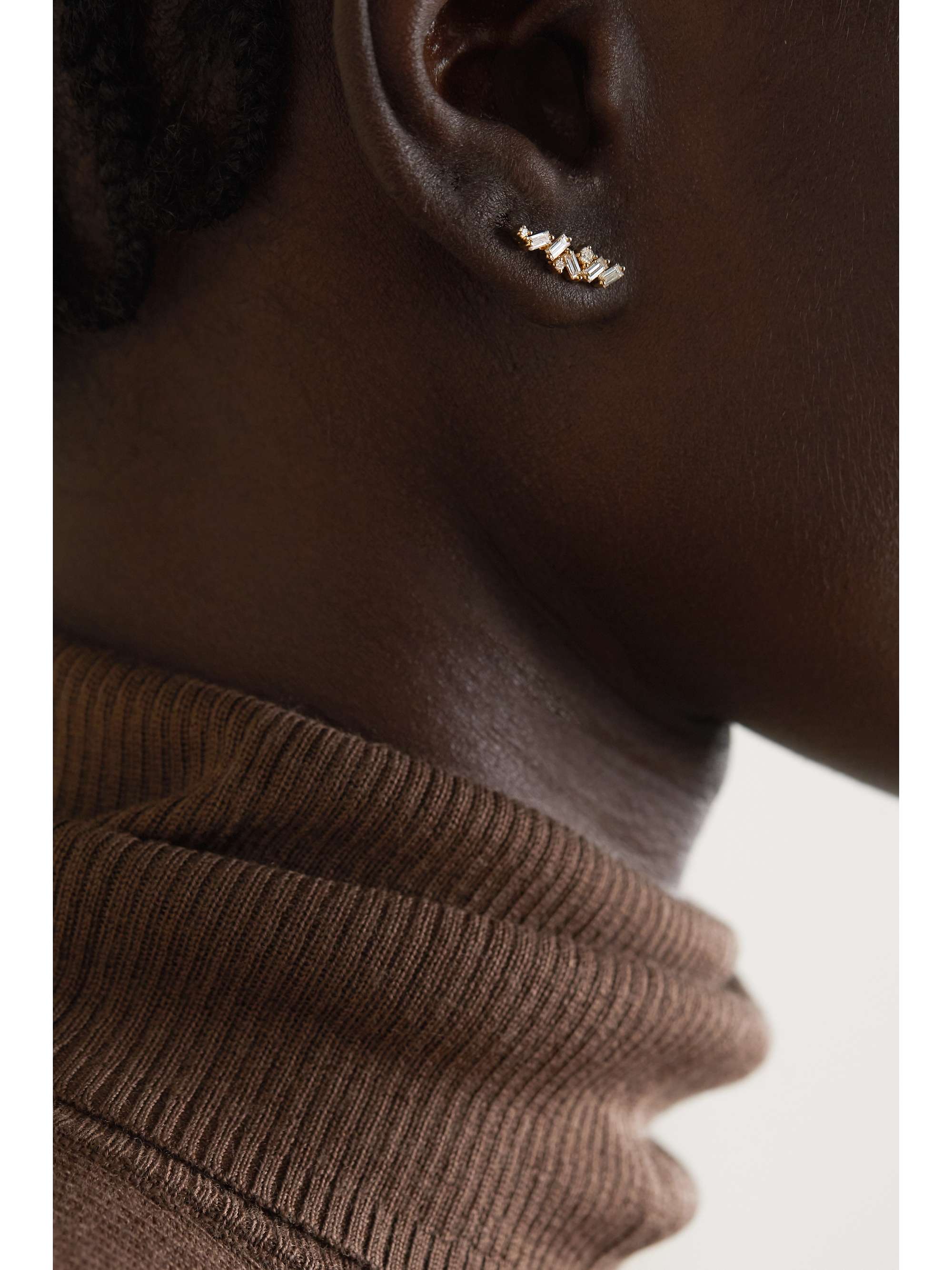 SUZANNE KALAN 18-karat gold diamond earrings