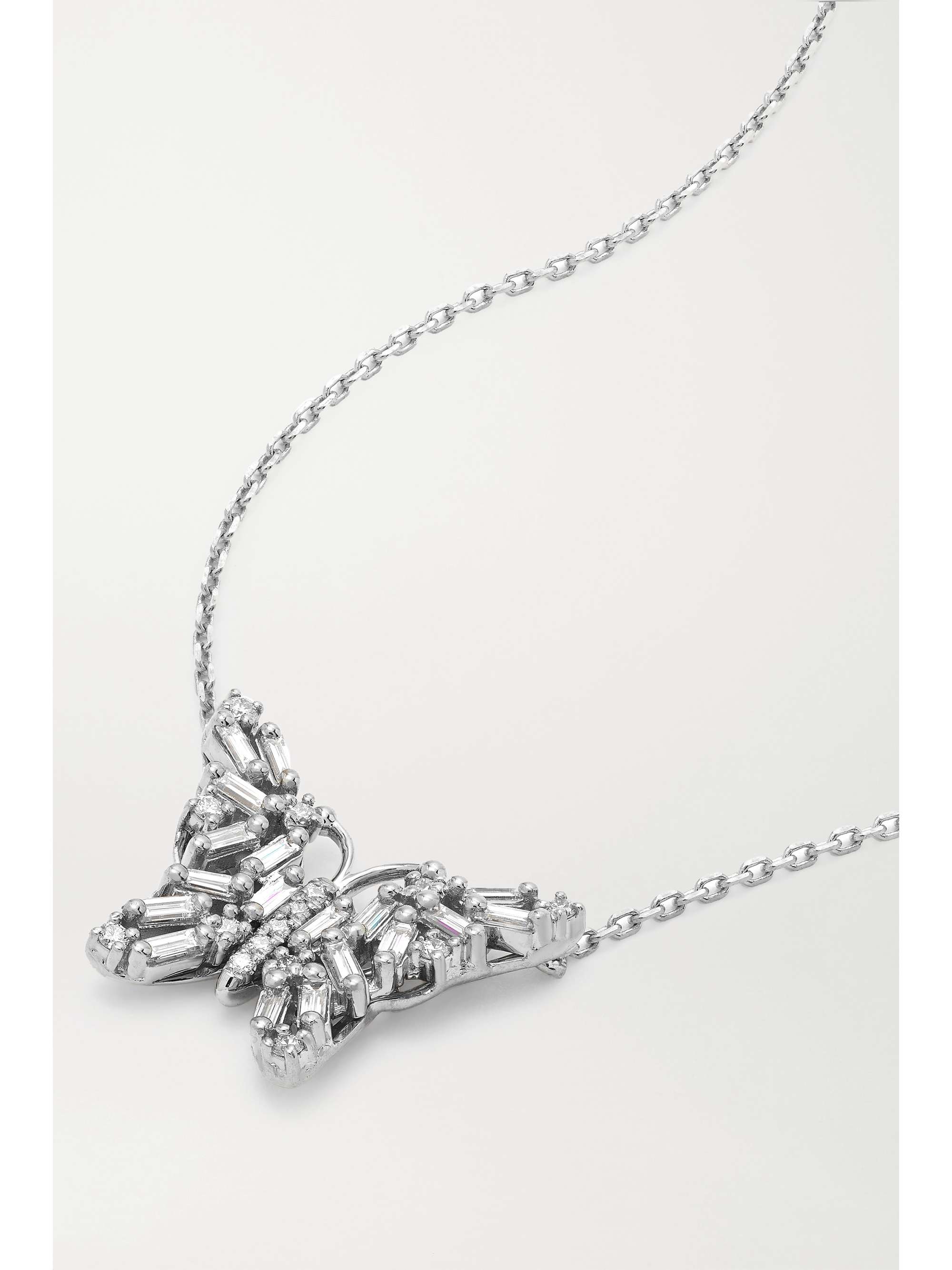 SUZANNE KALAN 18-karat white gold diamond necklace