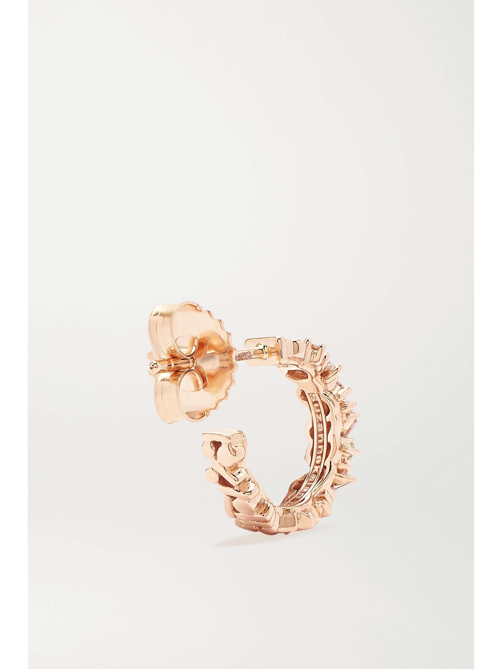 SUZANNE KALAN 18-karat rose gold diamond hoop earrings