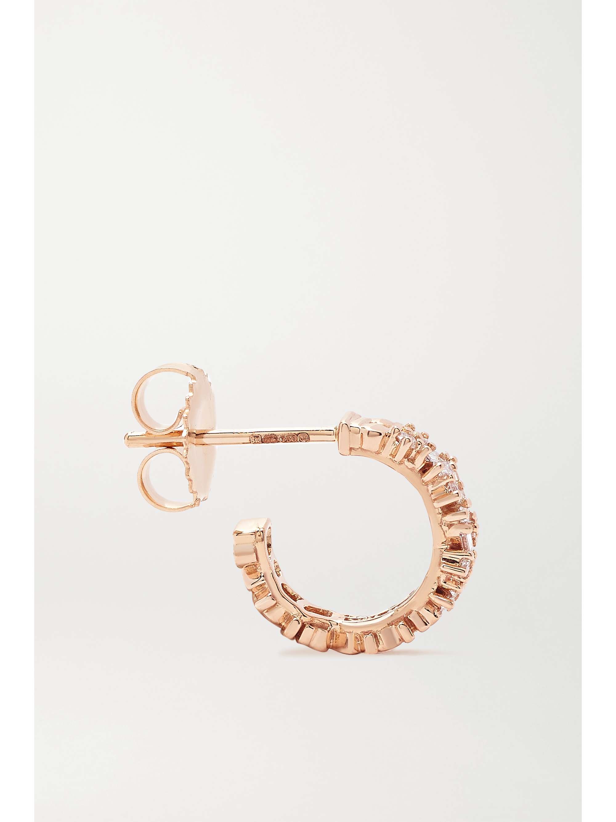 SUZANNE KALAN 18-karat rose gold diamond hoop earrings
