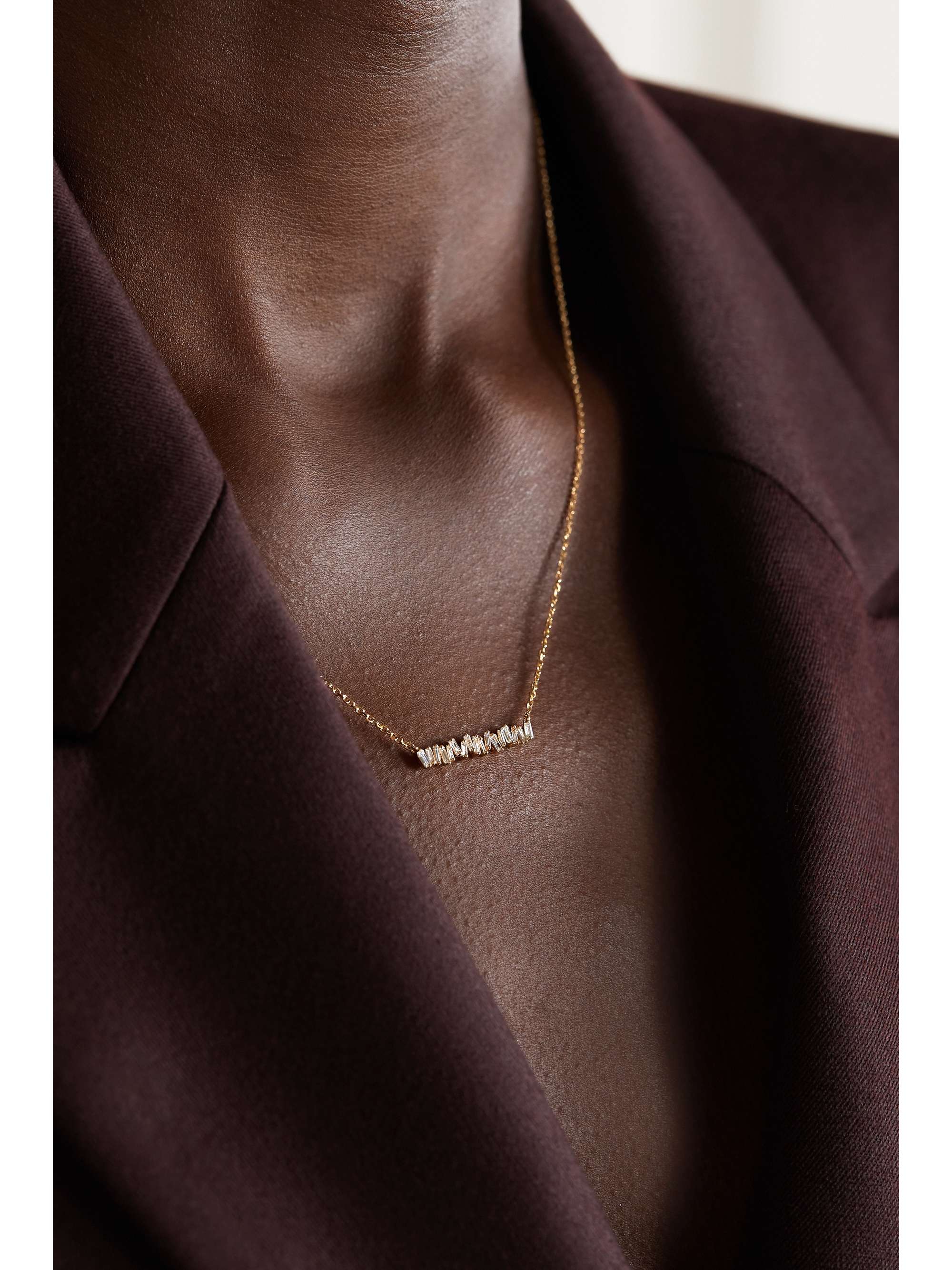 SUZANNE KALAN 18-karat gold diamond necklace
