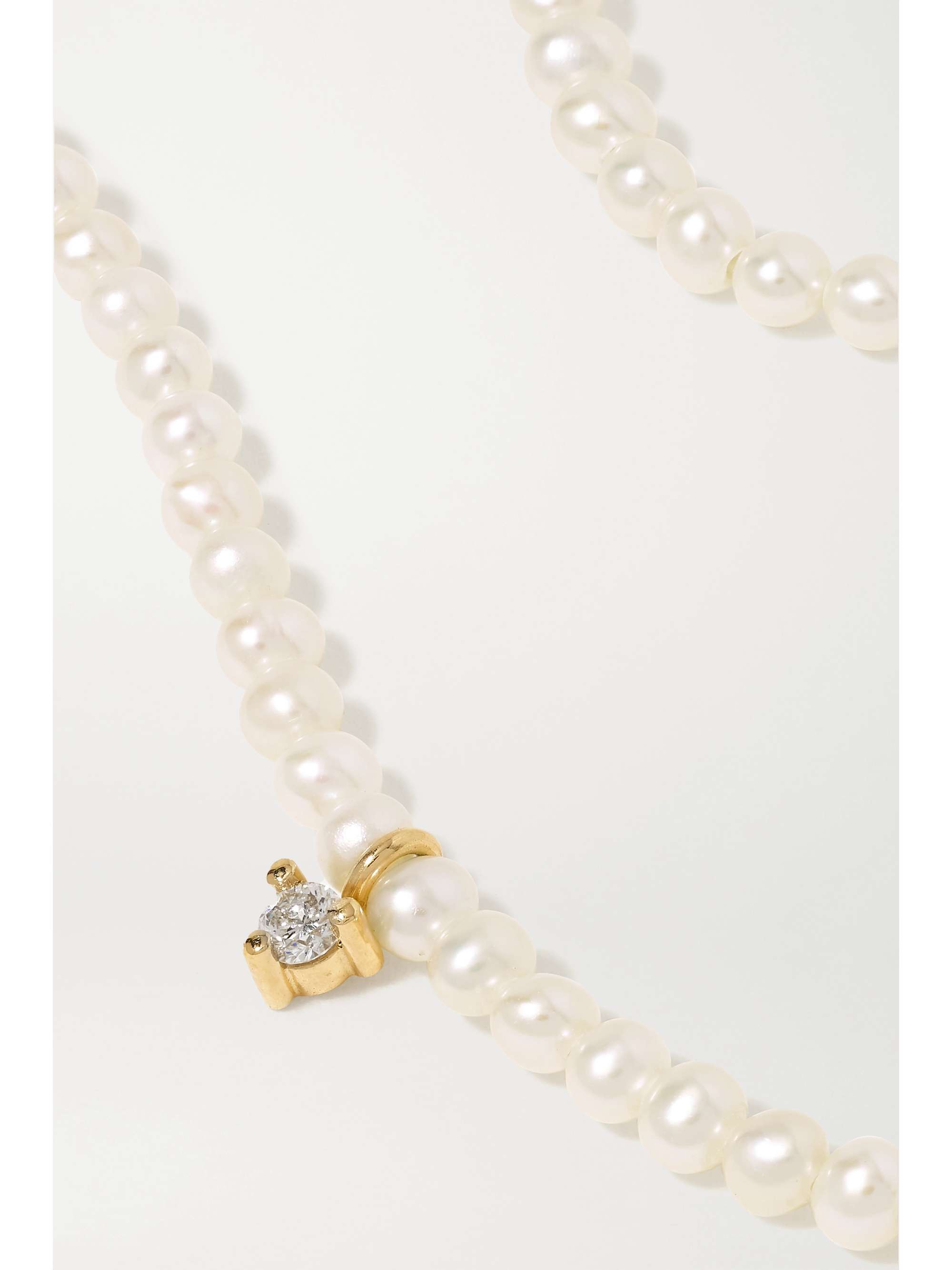 MIZUKI 14-karat gold, pearl and diamond necklace