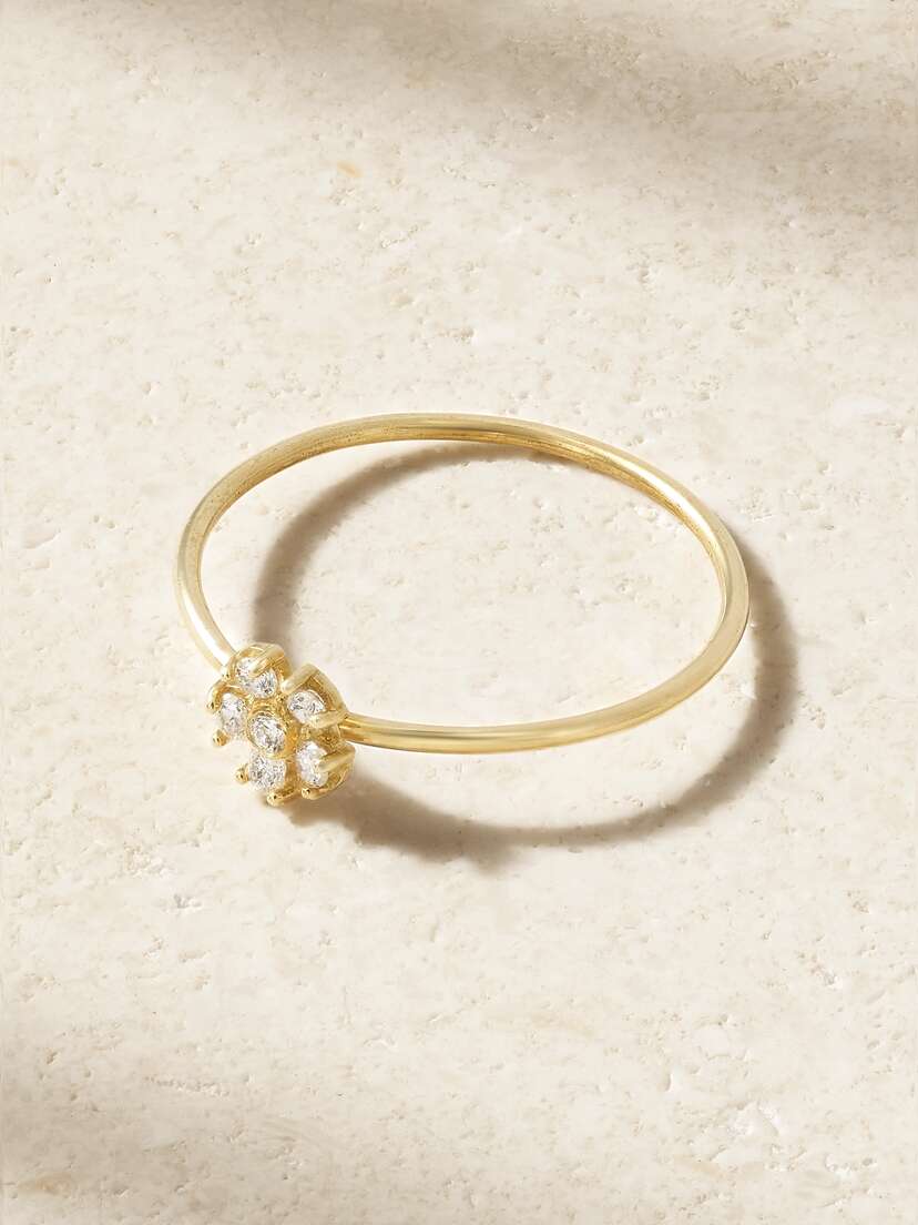 Jennifer Meyer Flower 18-karat Gold Diamond Ring