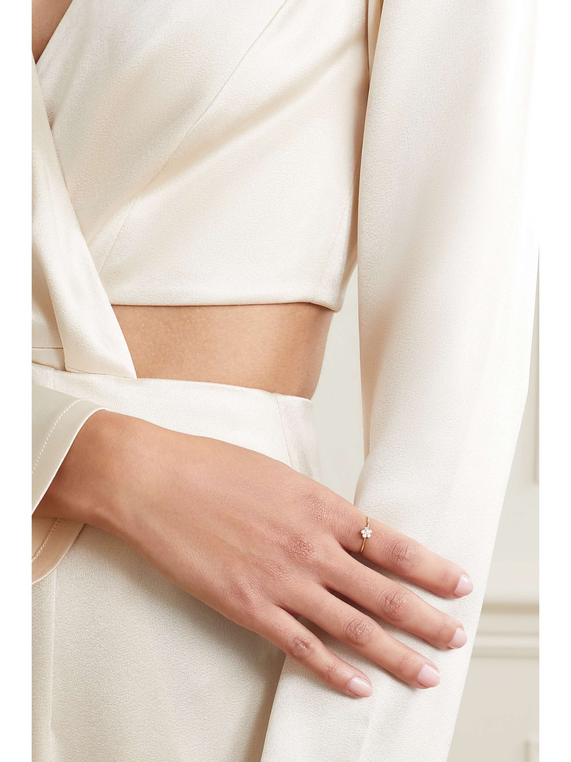 JENNIFER MEYER Flower 18-karat gold diamond ring